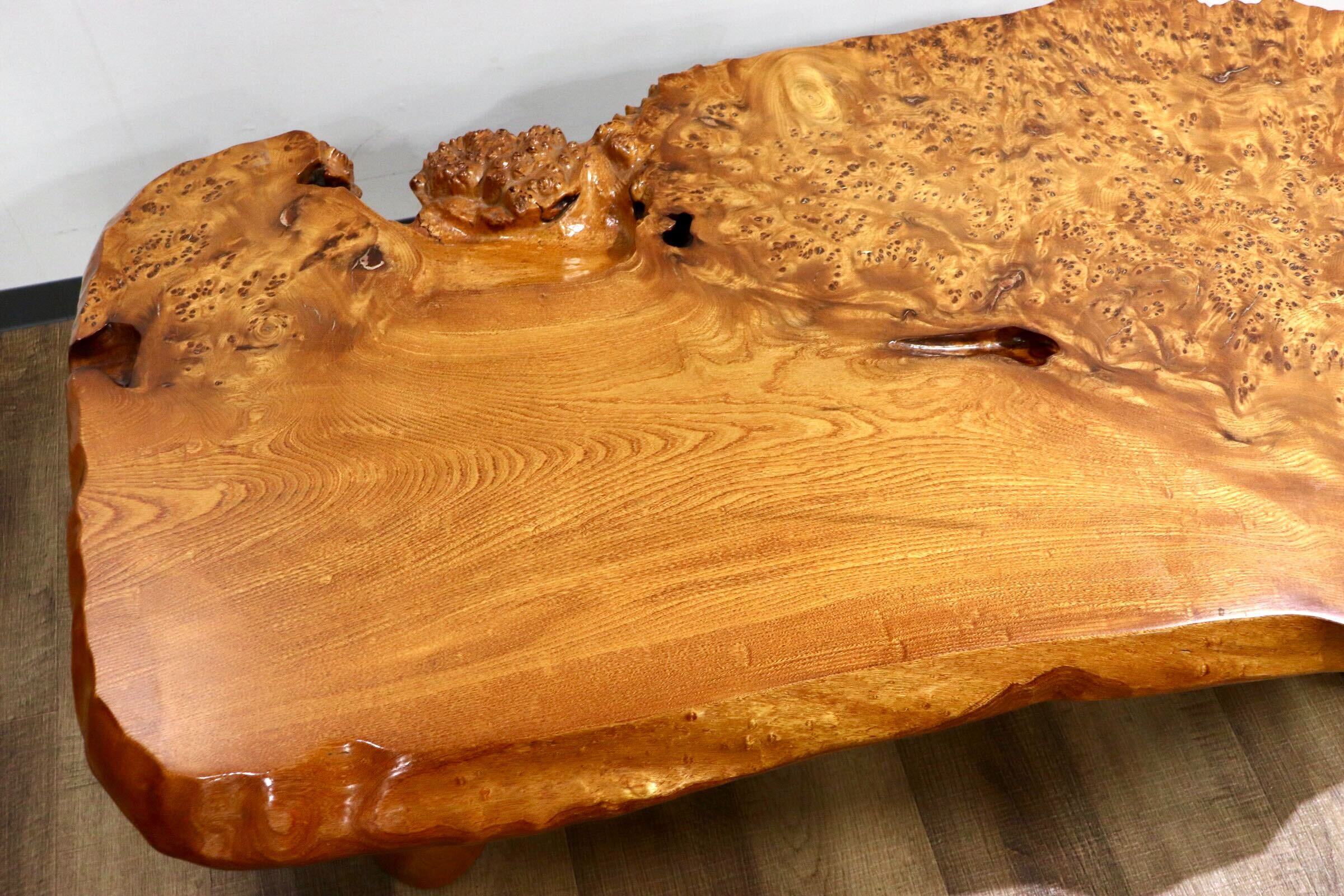 GMHH444○座卓 センターテーブル ローテーブル リビングテーブル 座敷机 和家具 玉杢 座敷 和室 伝統工芸 和モダン 稀少