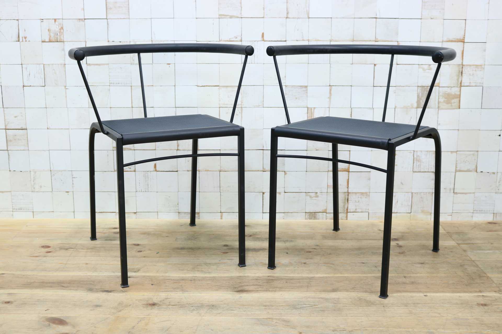 GMJH164A◯KOKUYO / コクヨ ミーティングチェア リフレッシュチェア ダイニングチェア 2脚セット オフィス ブラック モダン ヴィンテージ