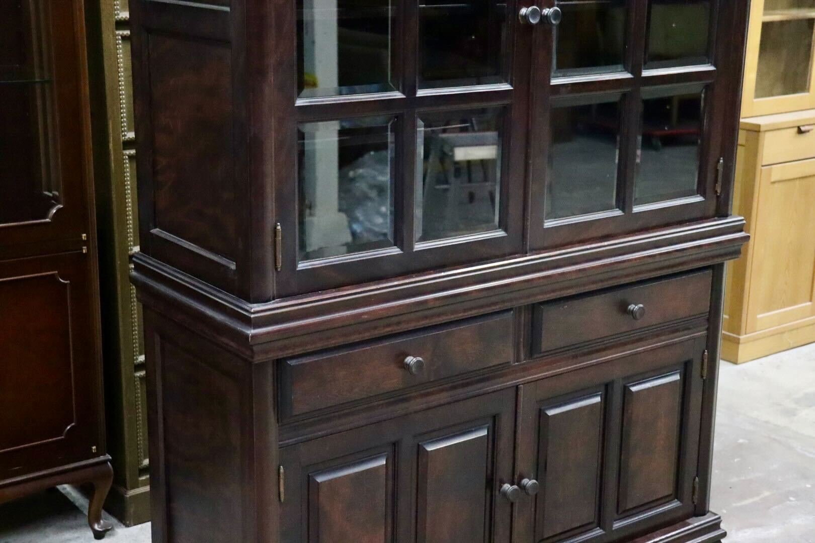 GMIK632○民芸家具 食器棚 カップボード 飾り棚 キャビネット 和家具 和モダン 古民家 レトロ 検）北海道民芸 和光