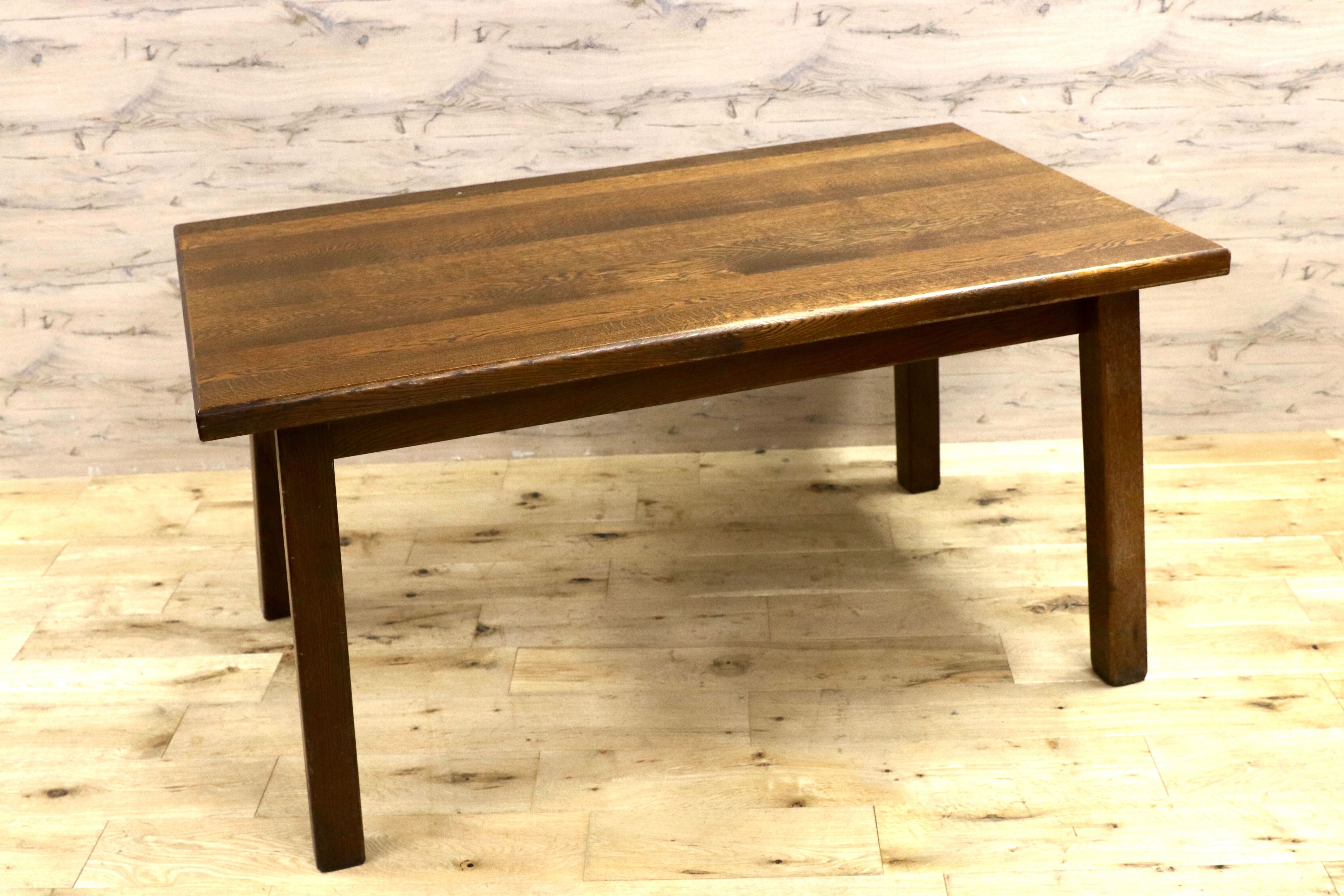 GMIK733○オランダ製 ダッチカントリースタイル ダイニングテーブル 食卓テーブル オーク無垢材 机 店舗什器 ヴィンテージ 作業台