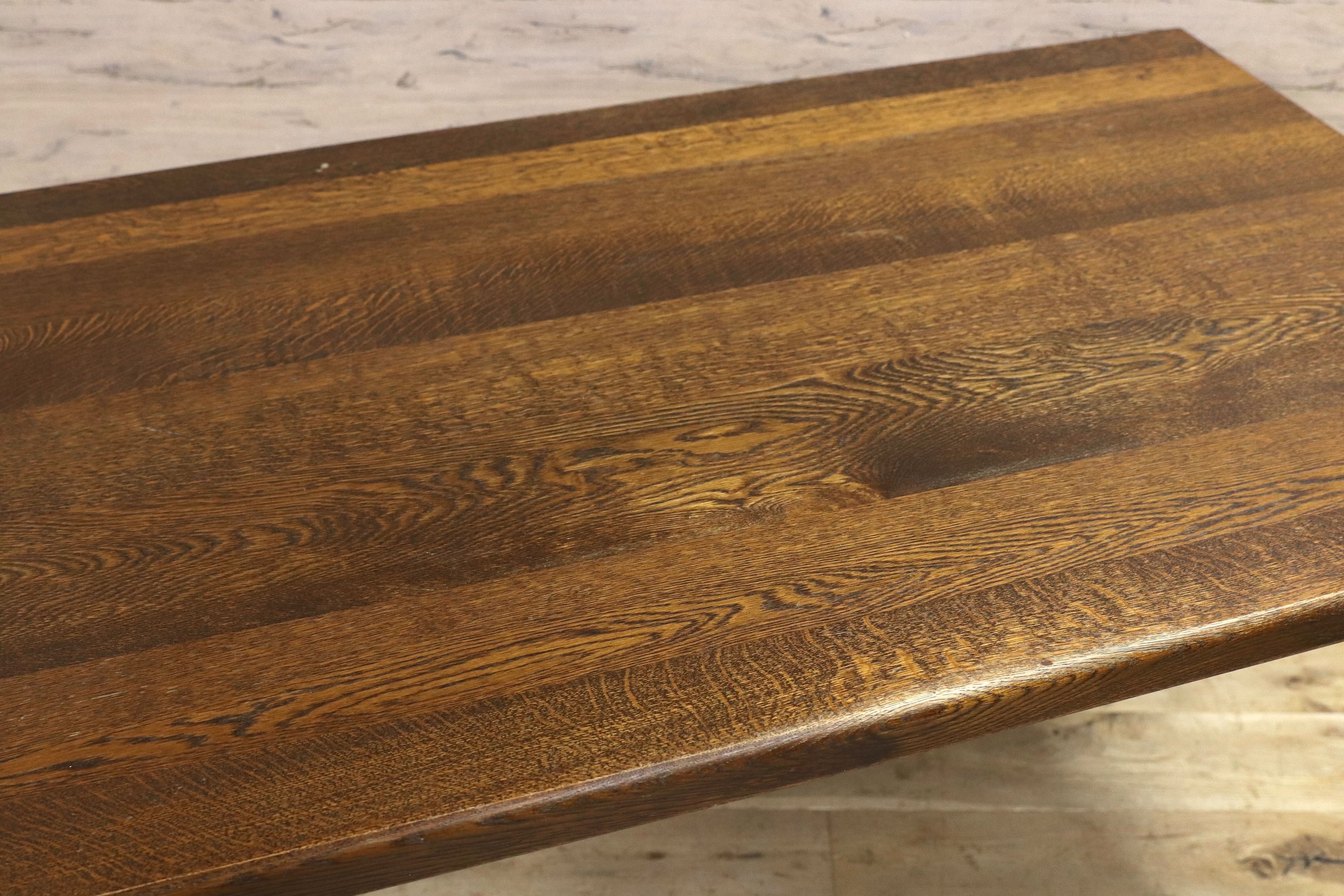 GMIK733○オランダ製 ダッチカントリースタイル ダイニングテーブル 食卓テーブル オーク無垢材 机 店舗什器 ヴィンテージ 作業台