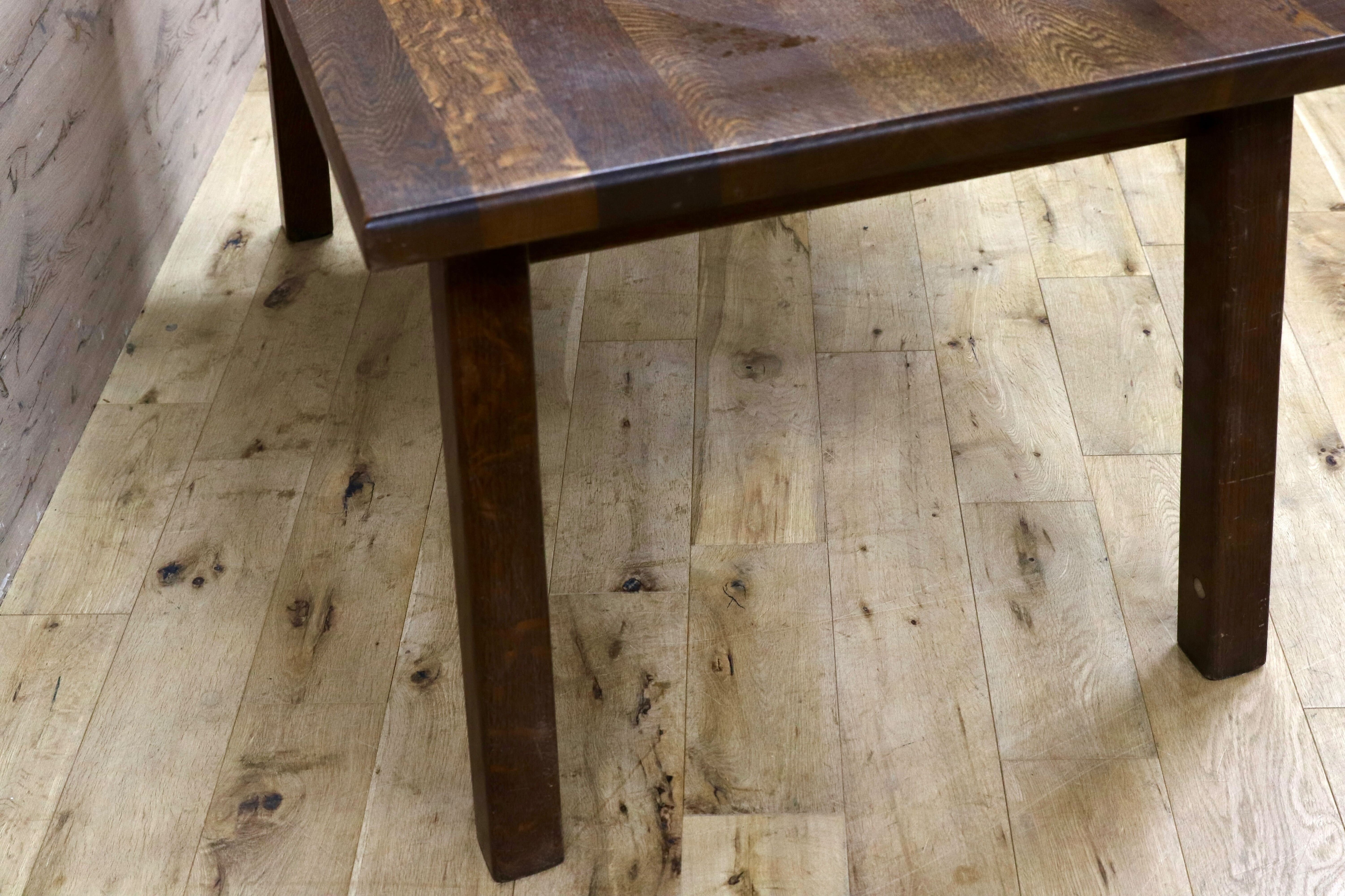 GMIK733○オランダ製 ダッチカントリースタイル ダイニングテーブル 食卓テーブル オーク無垢材 机 店舗什器 ヴィンテージ 作業台