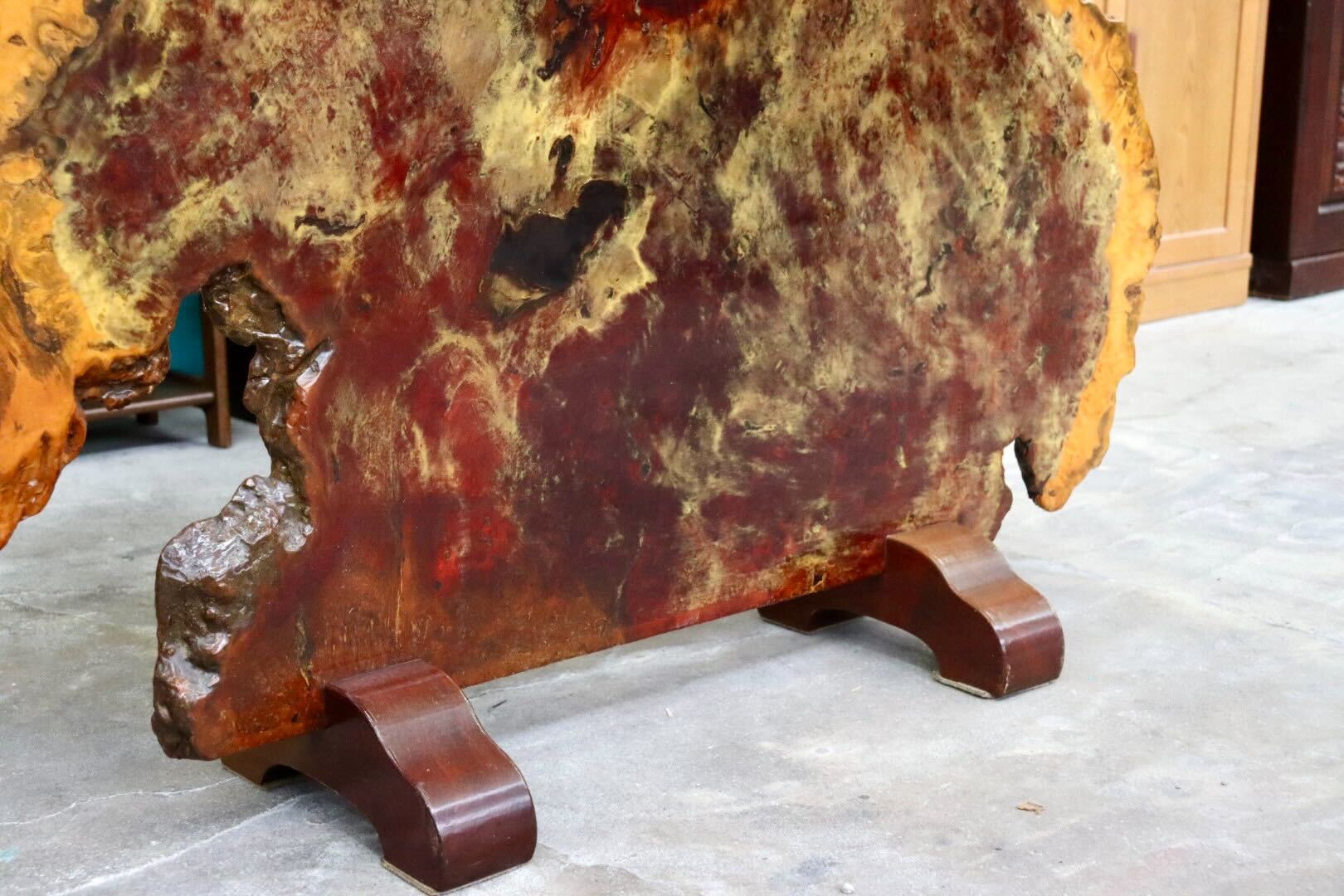 GMIS498○最高級 花梨材 一枚板 衝立 パーテーション 間仕切り 置物 玉杢 葡萄杢 オブジェ インテリア 和家具 和モダン 古民家 天然木