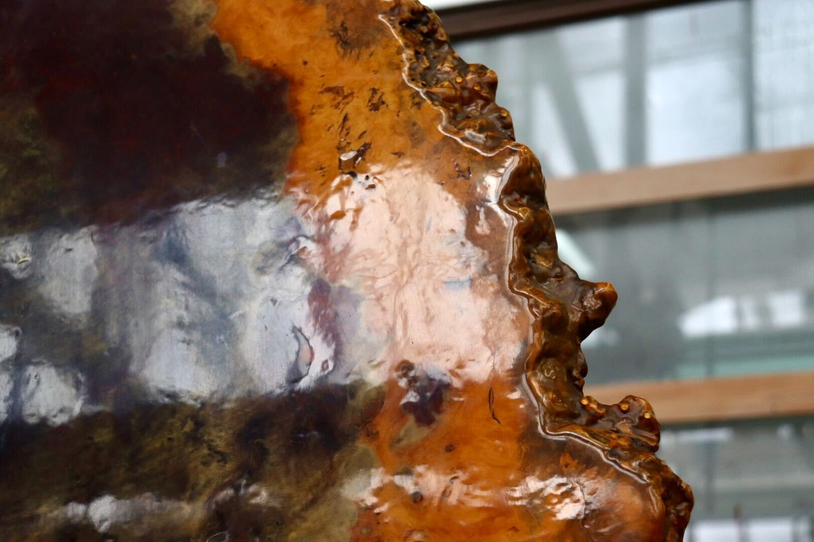 GMIS498○最高級 花梨材 一枚板 衝立 パーテーション 間仕切り 置物 玉杢 葡萄杢 オブジェ インテリア 和家具 和モダン 古民家 天然木