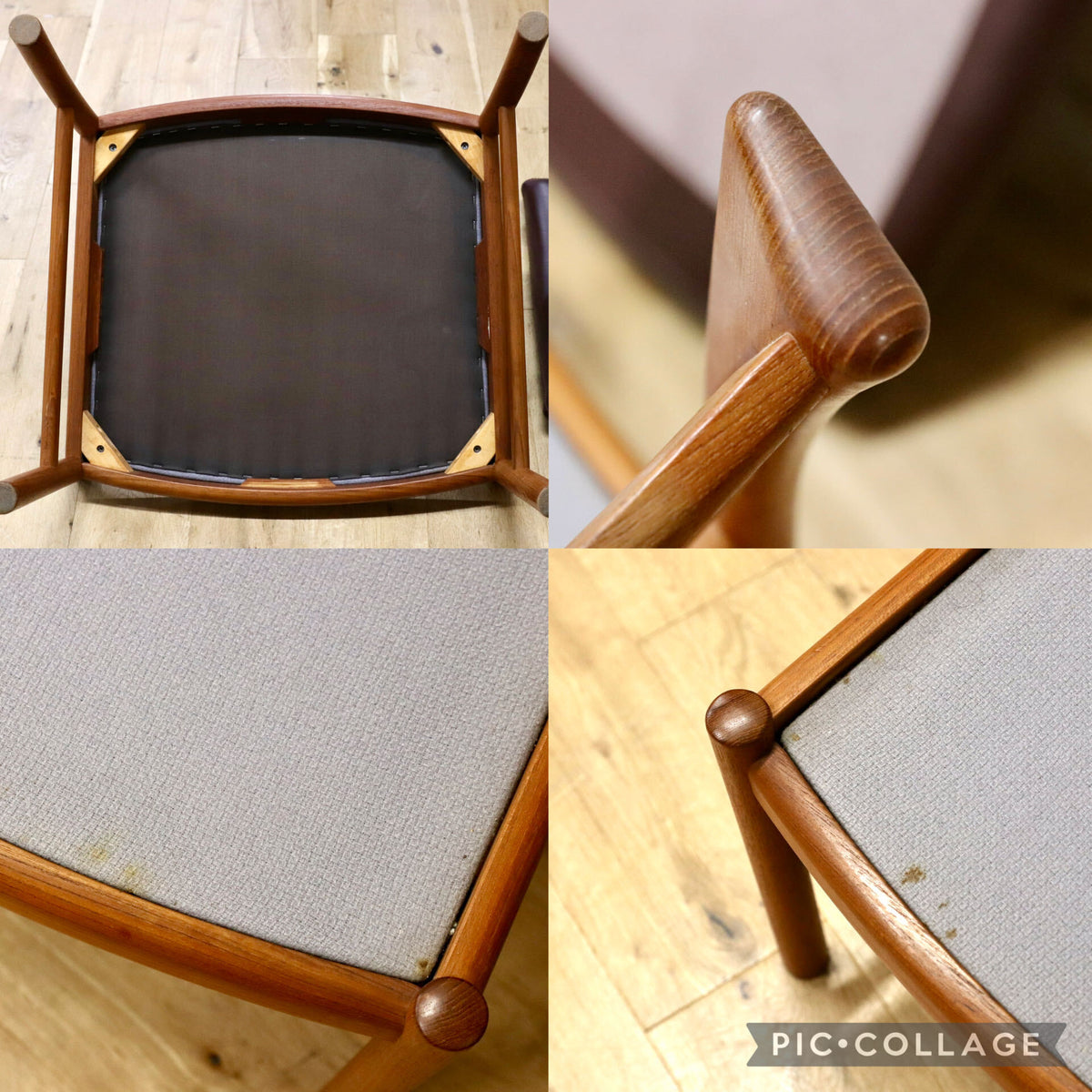 GMJS282A○日田工芸 マキシム ダイニングチェア 椅子 チーク材 本革 レザー 北欧スタイル ジャパンヴィンテージ 国産家具 稀少