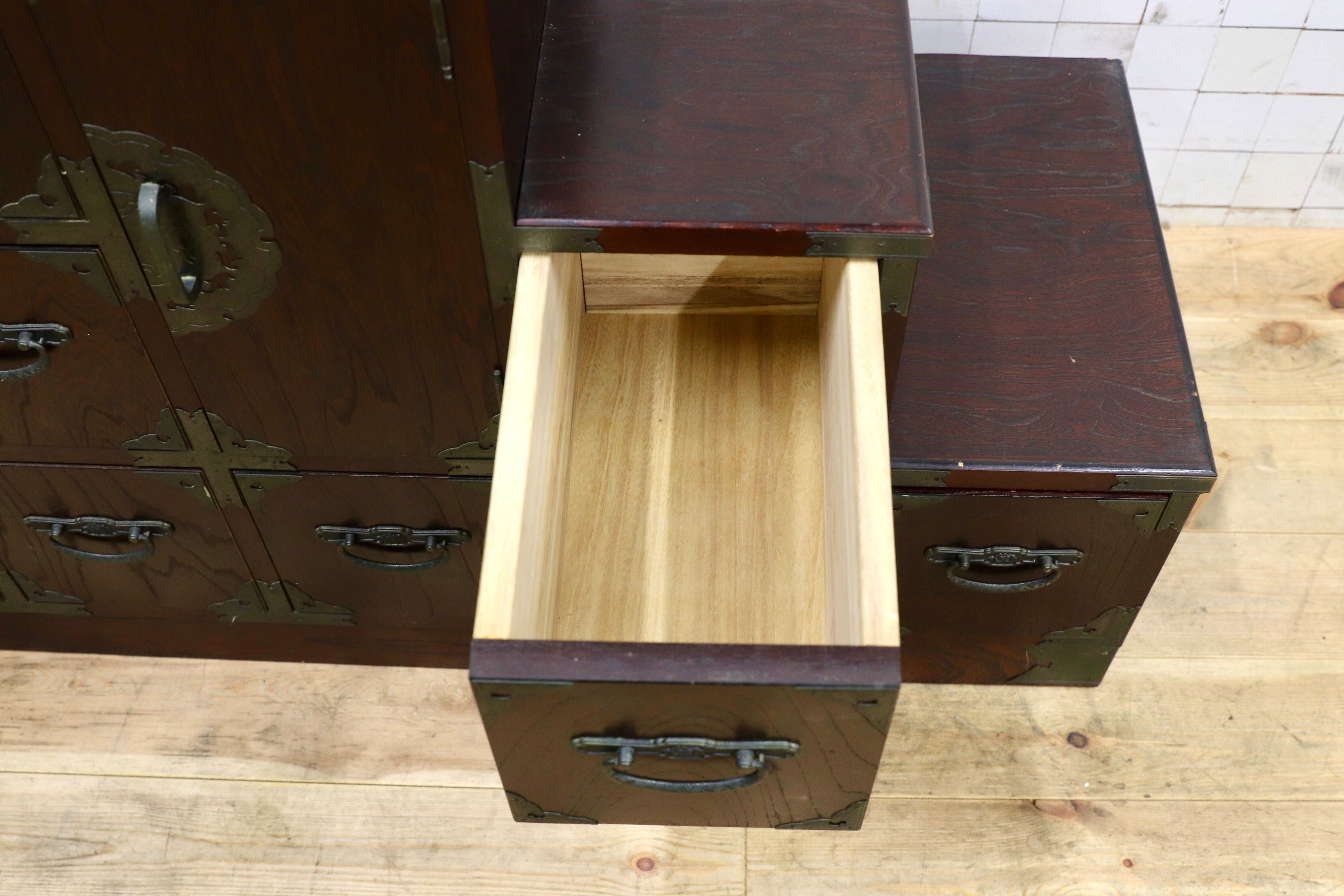 GMIS330○階段箪笥 和家具 レトロ アンティーク 時代箪笥 整理箪笥 民芸家具 タンス