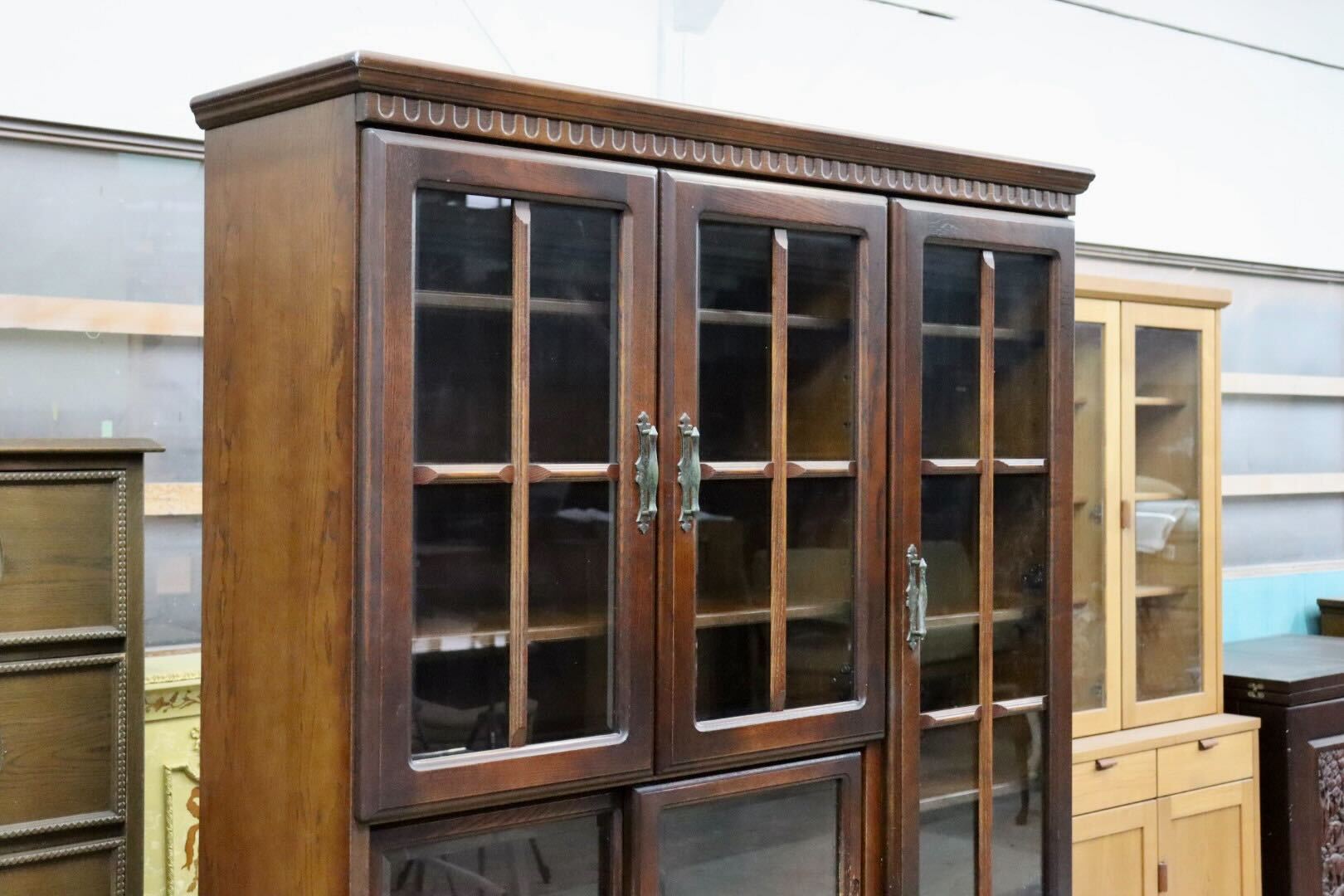 GMHS422A○ATLANTA / アトランタ 食器棚 カップボード 飾り棚 キャビネット IDF太田長 楢材 栗材 カントリー ヴィンテージ