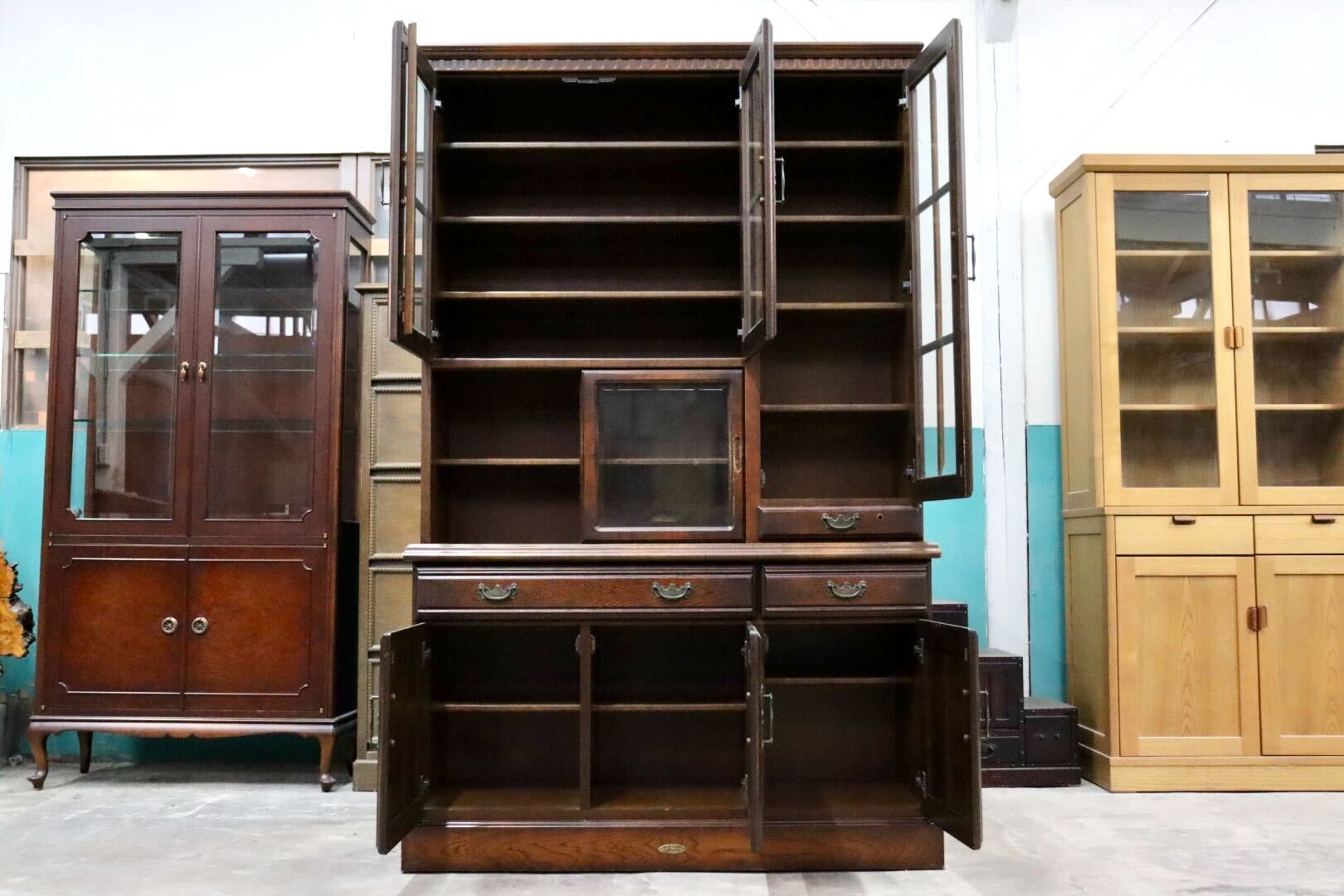 GMHS422A○ATLANTA / アトランタ 食器棚 カップボード 飾り棚 キャビネット IDF太田長 楢材 栗材 カントリー ヴィンテージ