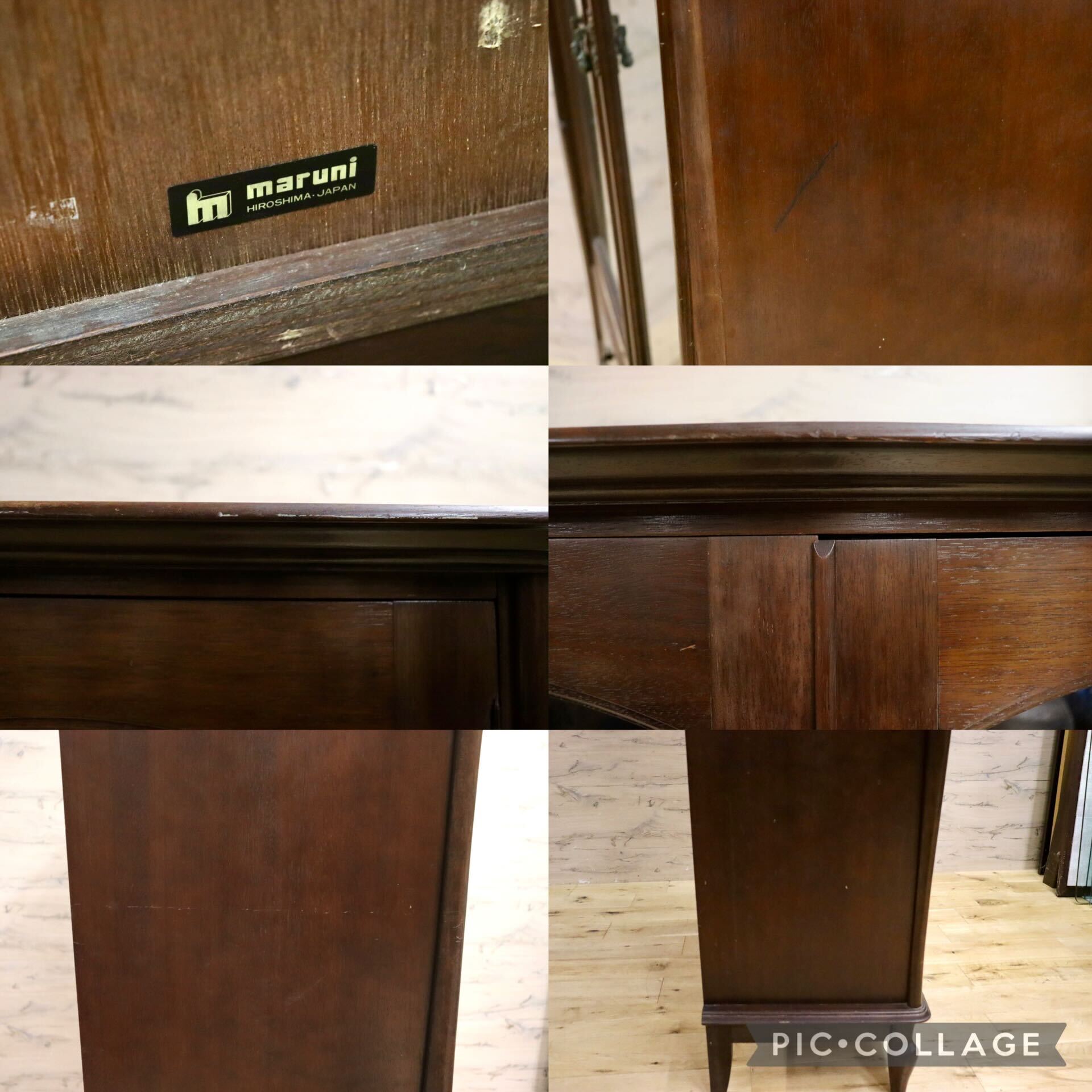 GMIH292○maruni / マルニ 飾り棚 キャビネット 本棚 食器棚 収納家具 ヨーロピアン クラシック オールドマルニ ヴィンテージ