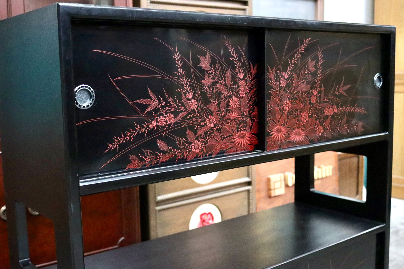 GMJK56A○漆塗り 飾り棚 チェスト 茶棚 伝統工芸 和家具 和モダン 応接 和室 古民家 検)モリシゲ