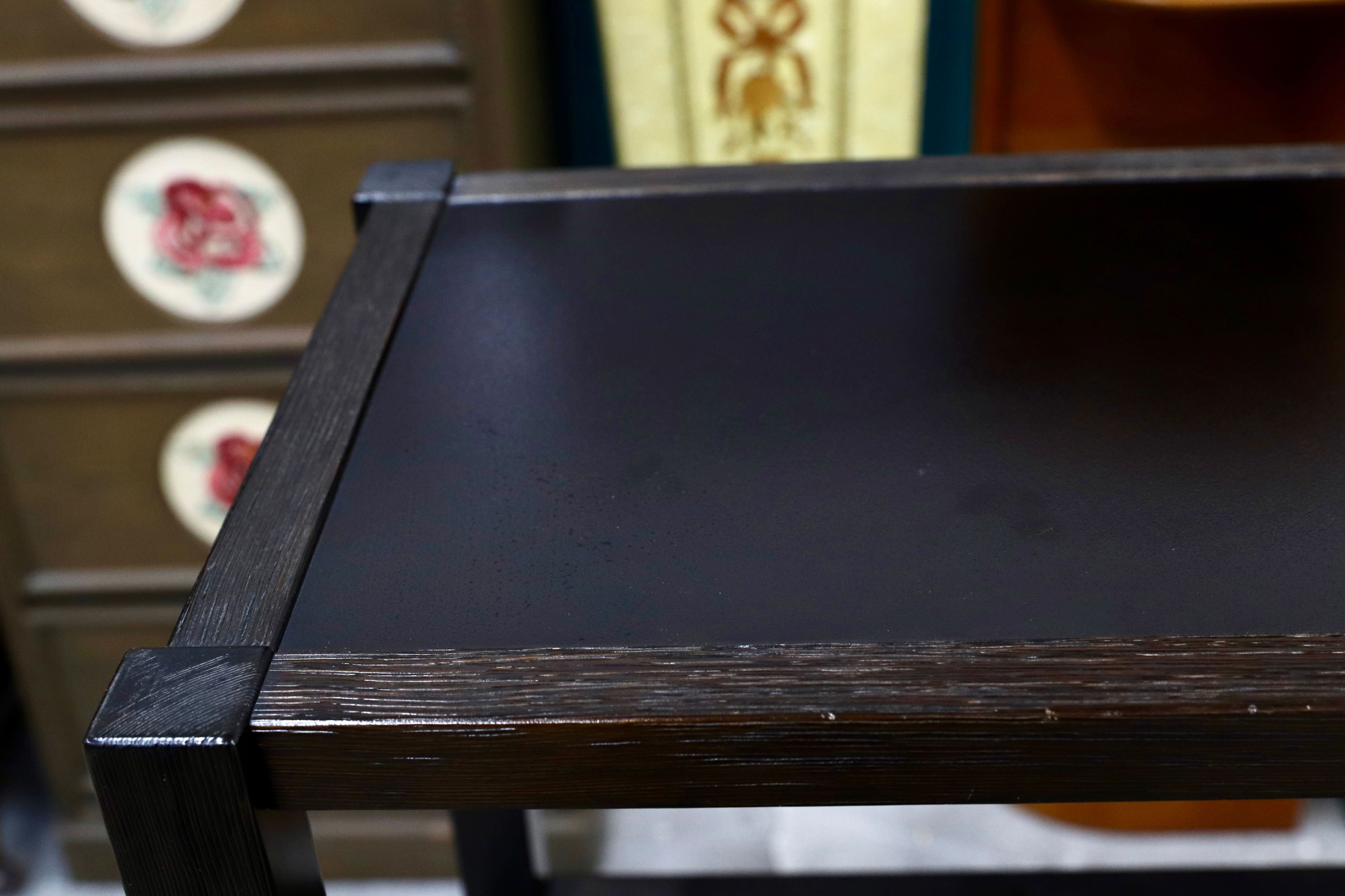 GMIH378○松岡漆工 現代和具 和モダン 飾り棚 キャビネット サイドボード リビングボード 浮造り加工 Matsuoka Nobuya 民芸家具 稀少