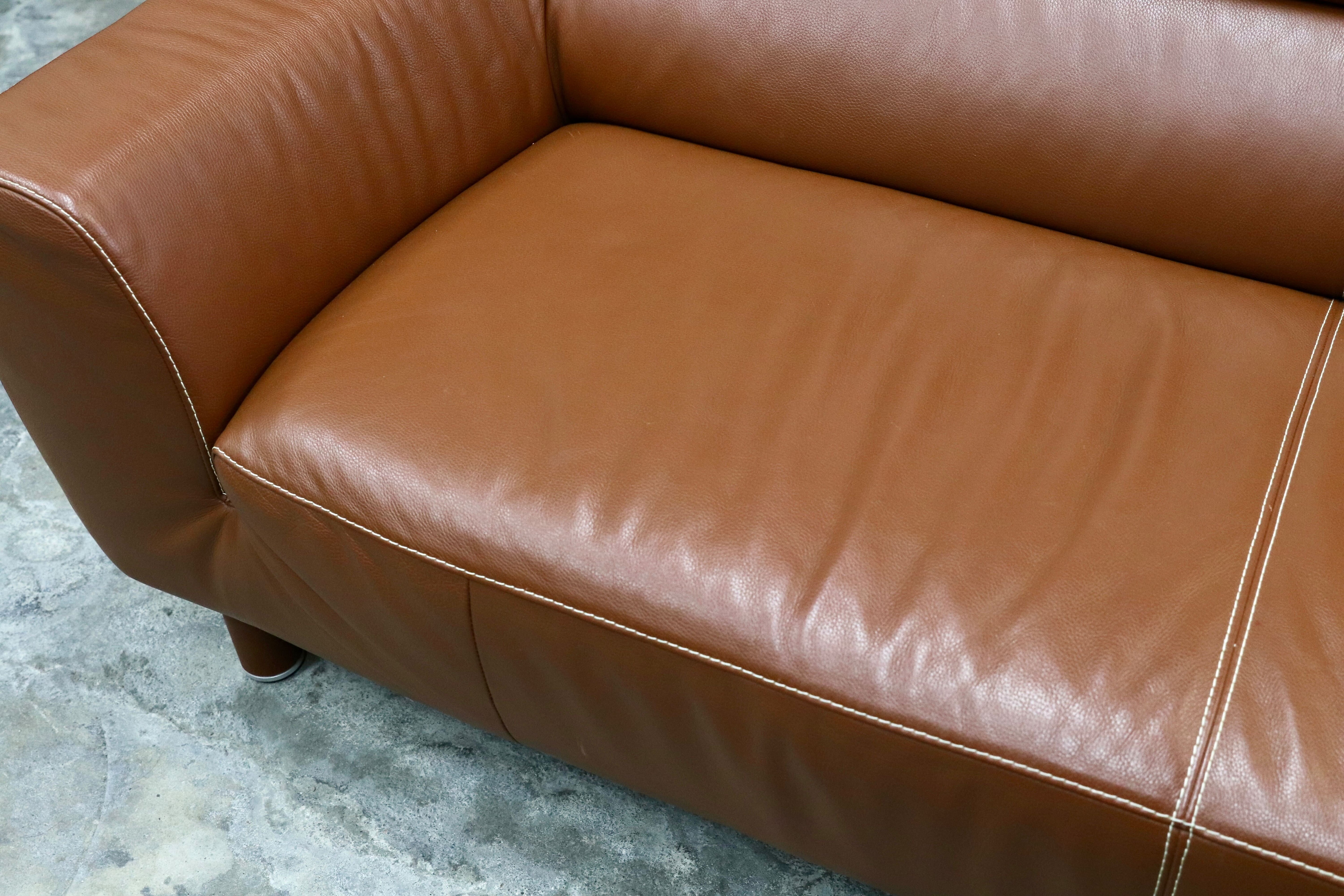 GMIS365○Gallery-M / ギャラリーエム 3人掛けソファ トリプルソファ ドイツ 本革 ACTUS アクタス 高級 モダン ブラウン 約35万