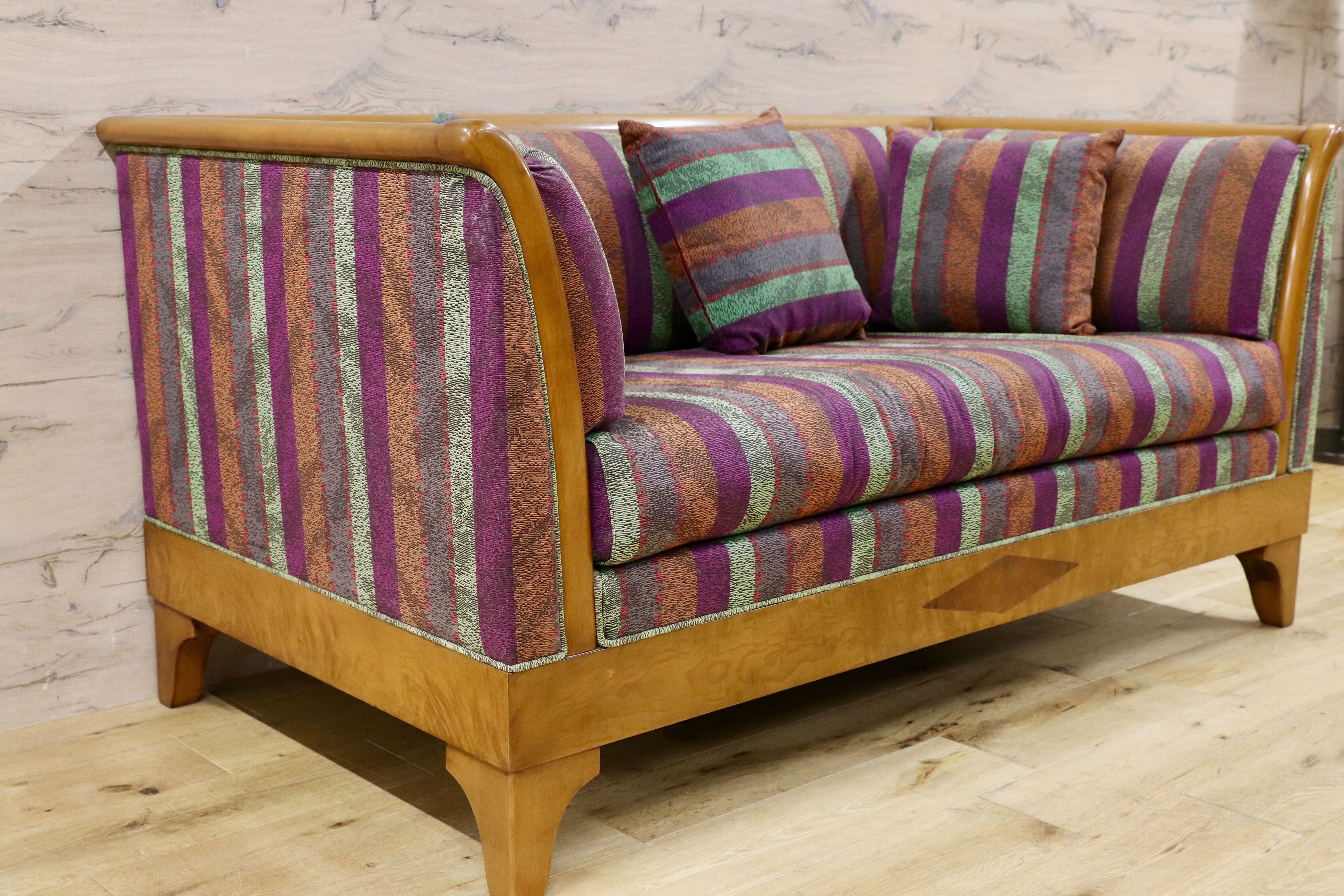 GMGK569○クラシック モダン 2人掛けソファ ラブソファ 2シーター 西洋 アンティーク調 イタリー エレガント ソファ 椅子 ストライプ