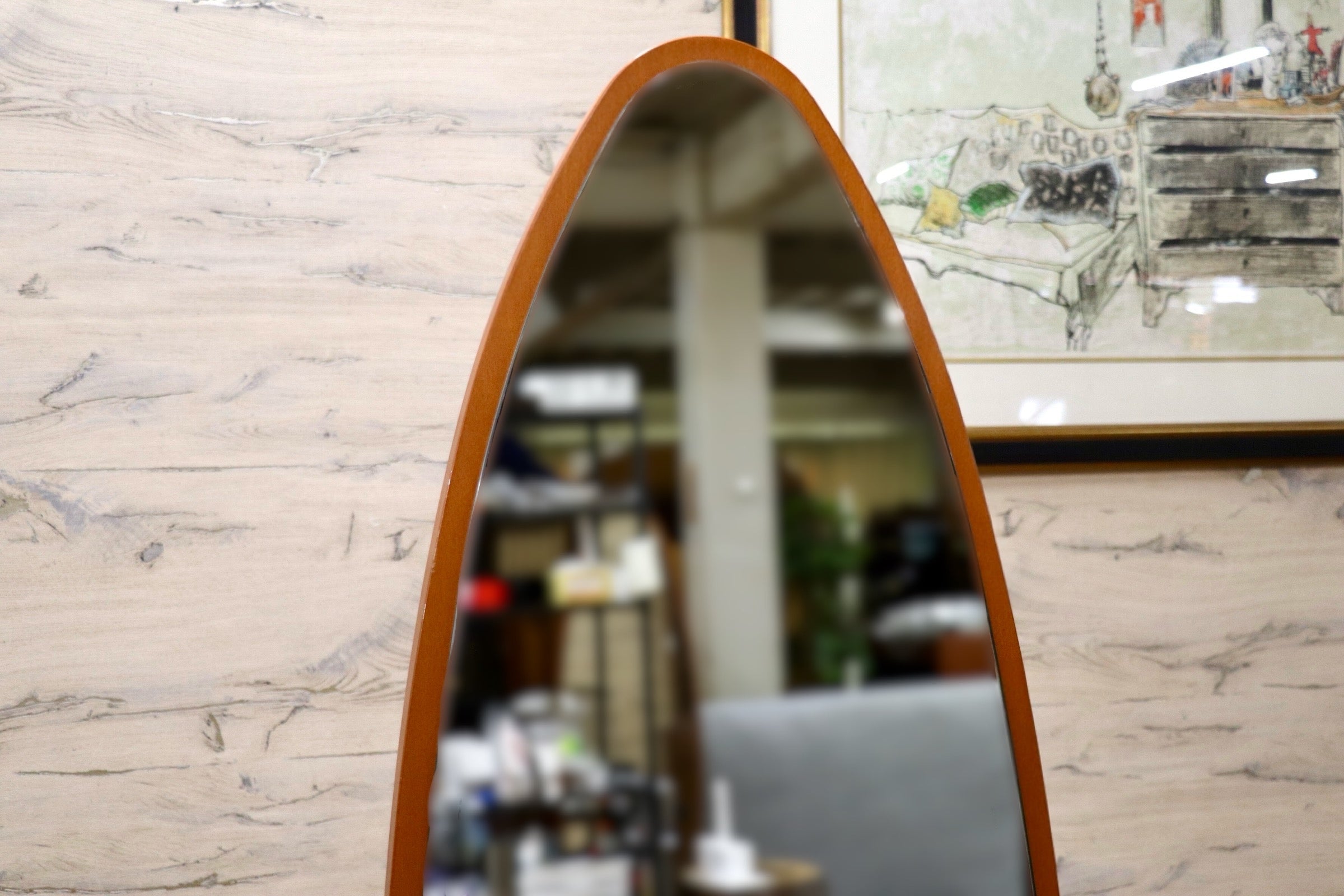 GMJS167A○Calligaris / カリガリス イタリア製 姿見 スタンドミラー 3本脚スタンドミラー 鏡 インテリア チェリー材 ミッドセンチュリー
