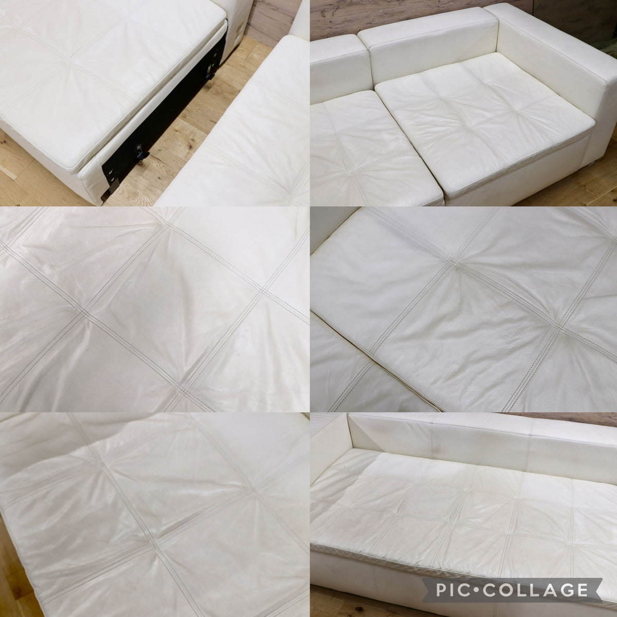 GMJS281B○BoConcept / ボーコンセプト Mezzo メッツォ 3人掛けソファ トリプルソファ 本革 レザー ホワイト 北欧デンマーク 定価約70万