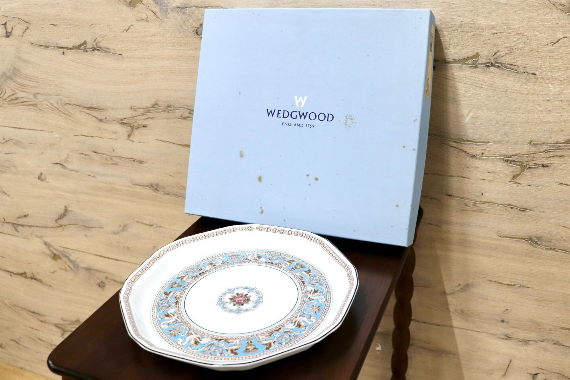 GMGS209○WEDGWOOD / ウェッジウッド フロレンティーン ターコイズ オクタゴナルディッシュ 洋食器 プレート 食器 大皿