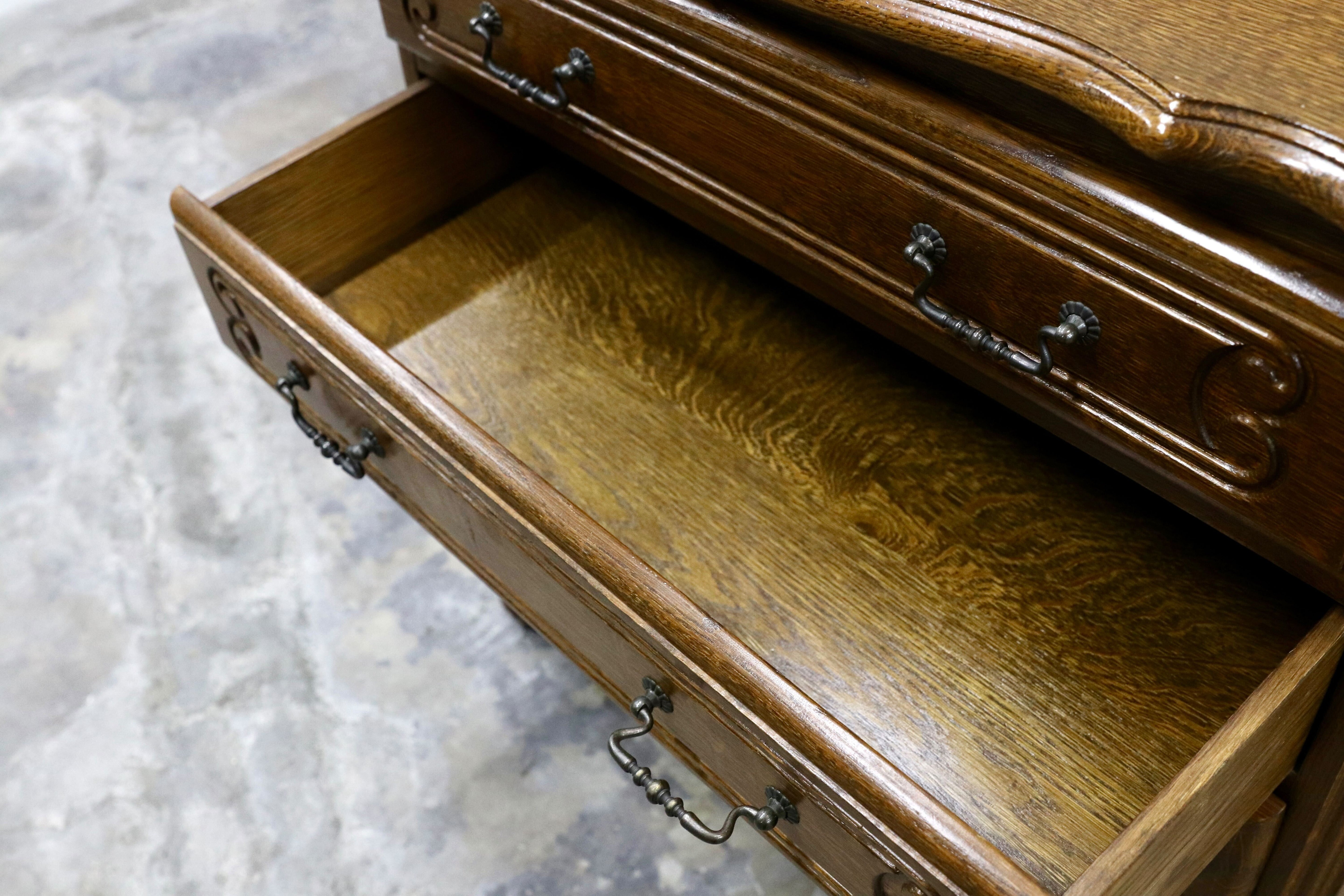 GMIH380B○三越家具 ルーマニア製 オーク無垢材 チェスト サイドボード 引出し収納 クラシック カントリー アンティーク