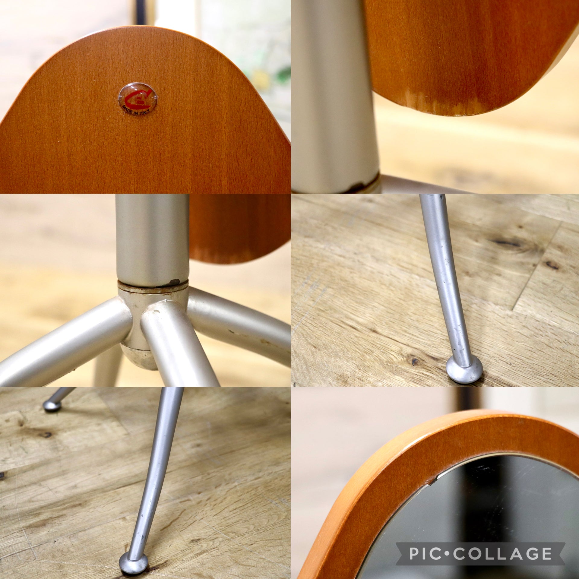 GMJS167B○Calligaris / カリガリス イタリア製 姿見 スタンドミラー 3本脚スタンドミラー 鏡 インテリア チェリー材 ミッドセンチュリー
