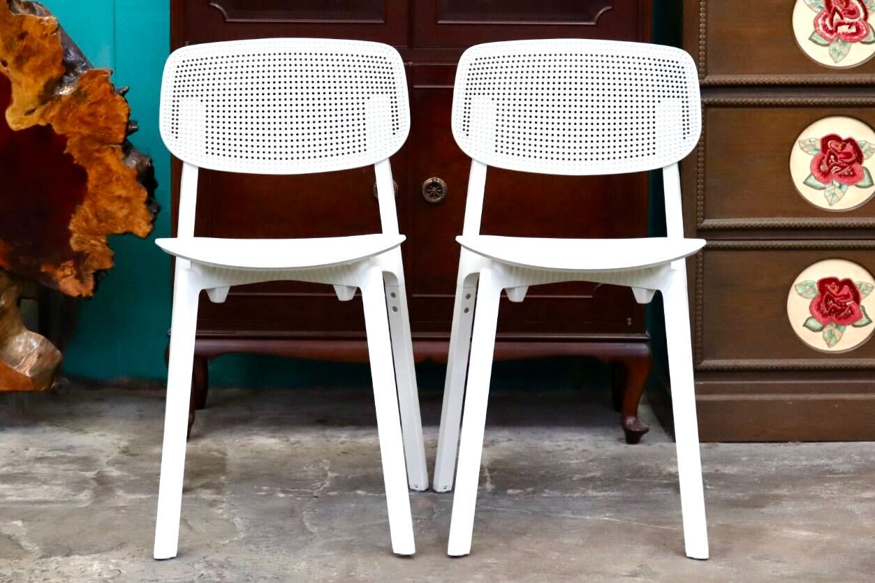 GMIS275I○KRISTALIA / クリスタリア COLANDER ダイニングチェア 椅子 2脚セット スタッキング モダン イタリア 白 展示品 定価約10万