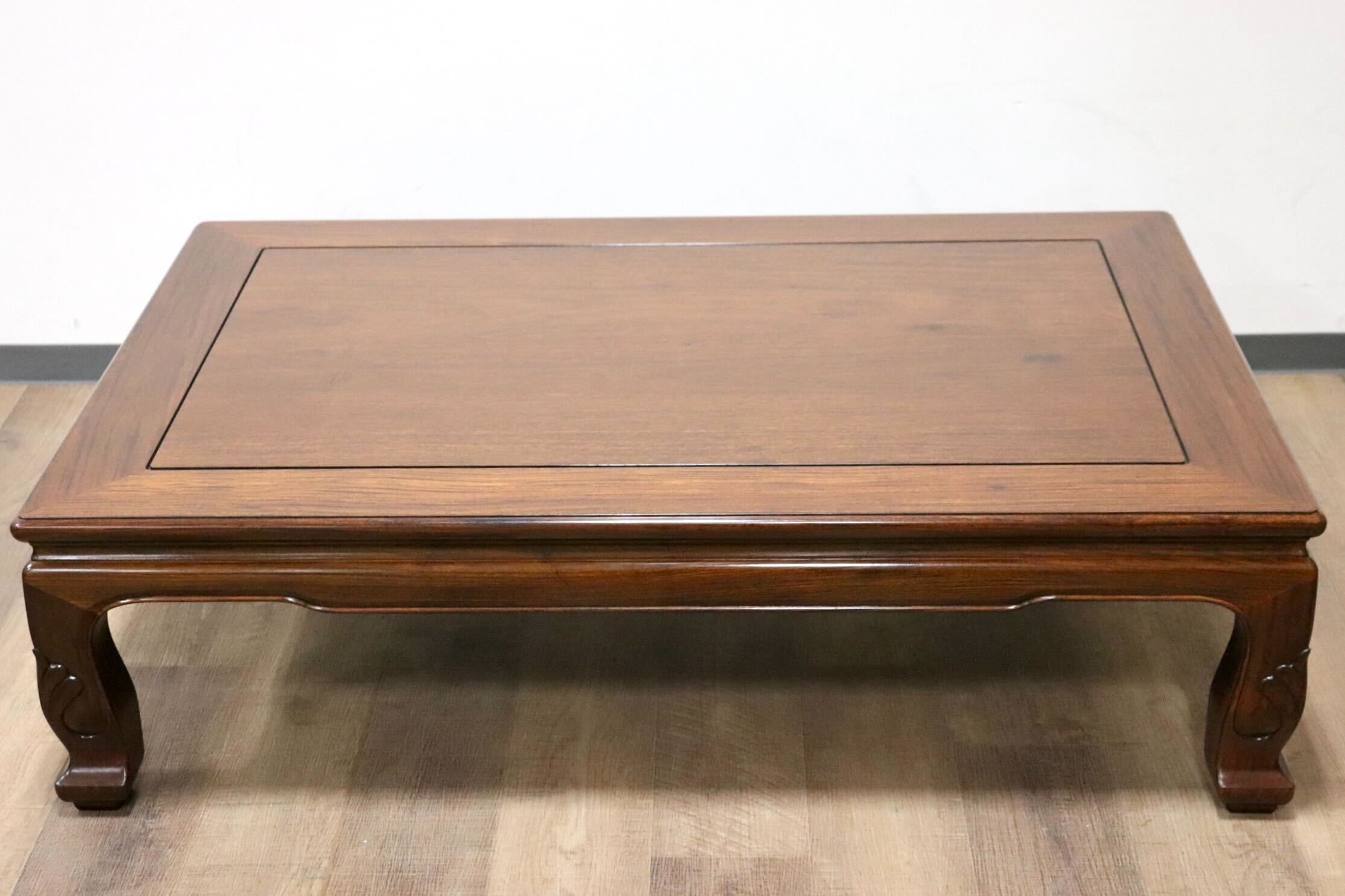 GMGF118○中澤唐木 尾崎作 花梨 無垢材 座卓 ローテーブル リビングテーブル 漆塗り 和室 和モダン 伝統工芸品 希少 定価約54万 展示品