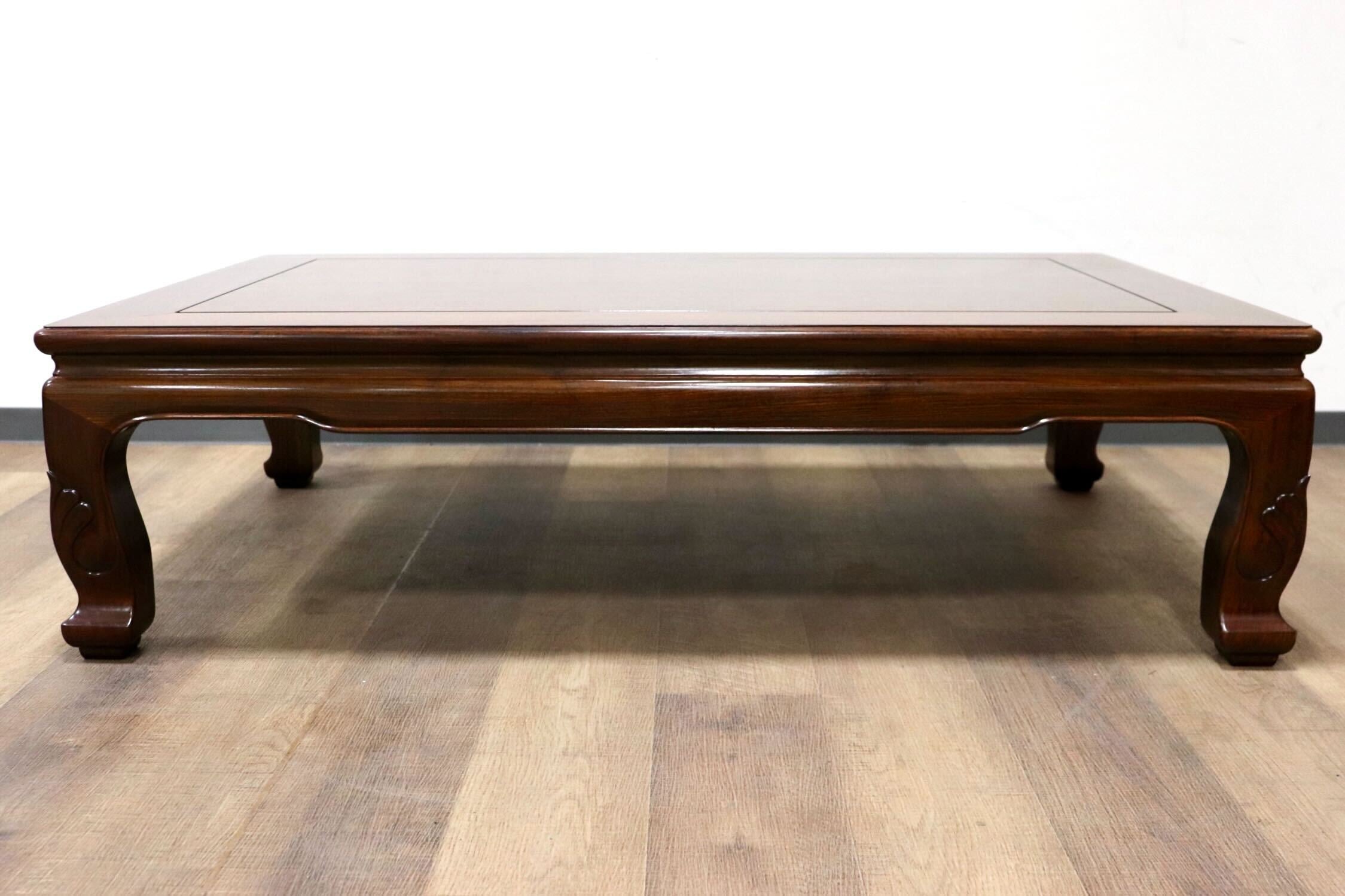 GMGF118○中澤唐木 尾崎作 花梨 無垢材 座卓 ローテーブル リビングテーブル 漆塗り 和室 和モダン 伝統工芸品 希少 定価約54万 展示品