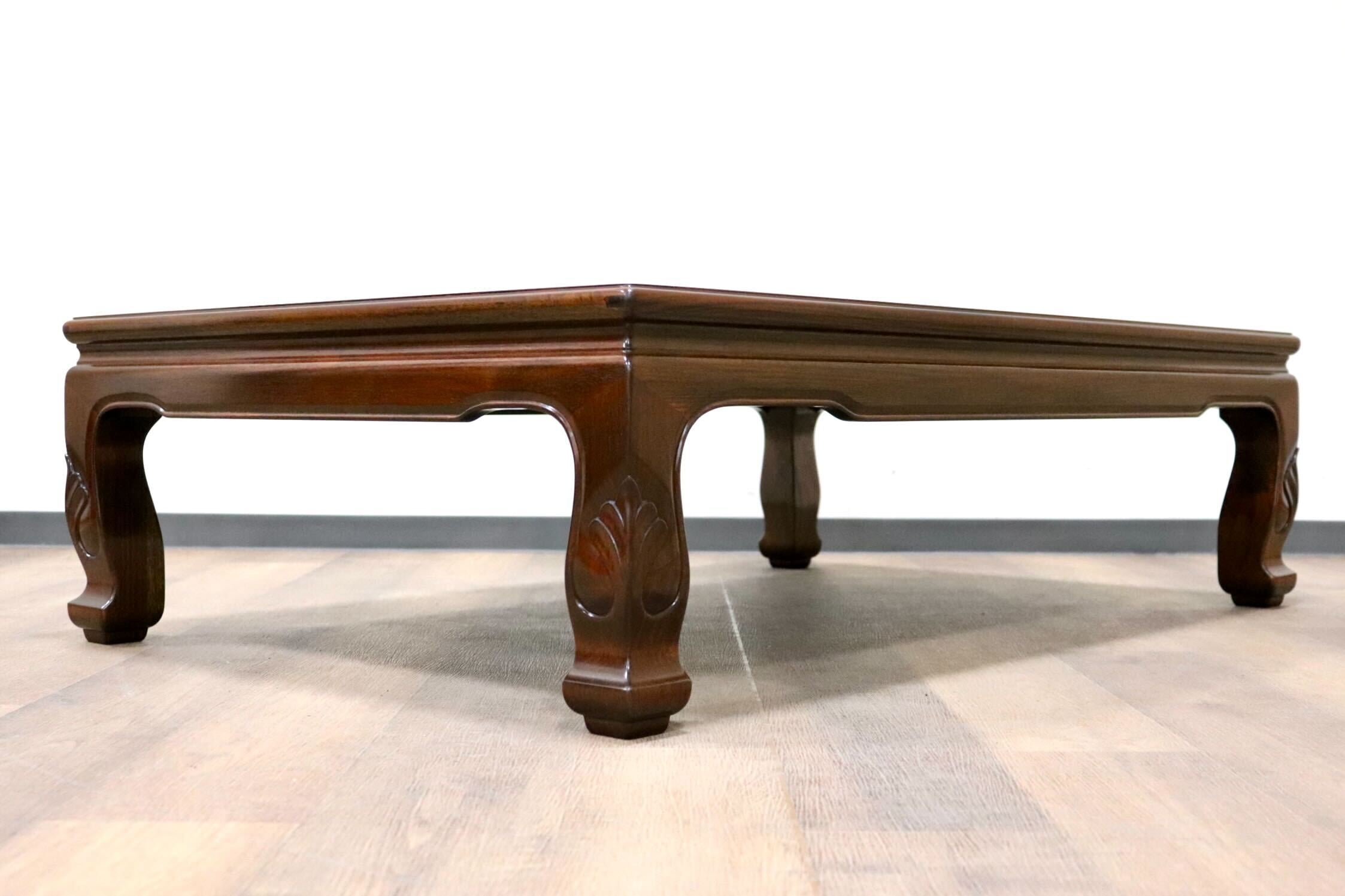 GMGF118○中澤唐木 尾崎作 花梨 無垢材 座卓 ローテーブル リビングテーブル 漆塗り 和室 和モダン 伝統工芸品 希少 定価約54万 展示品