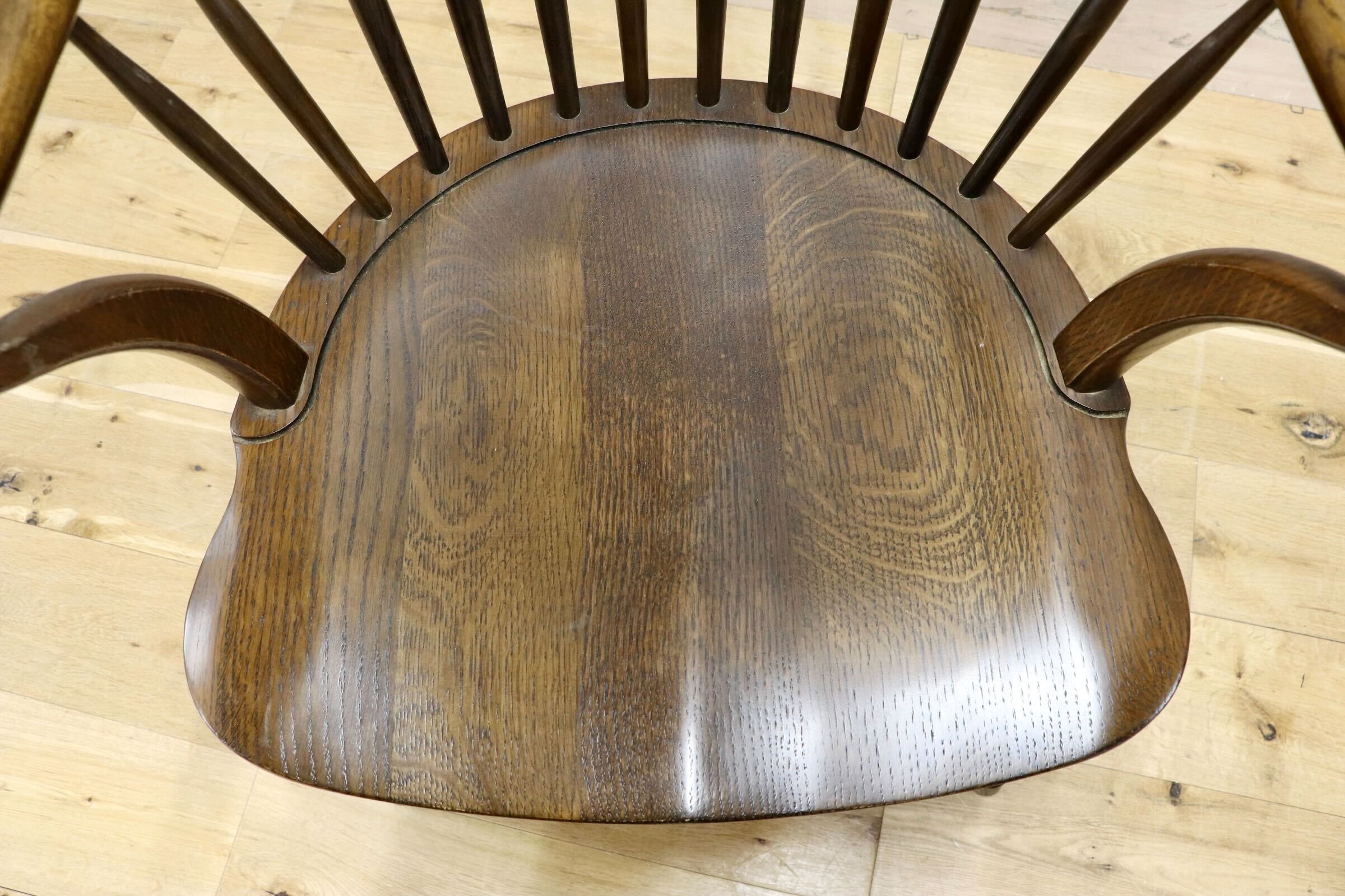 GMIS560B○柏木工 / KASHIWA ダイニングチェア 2脚セット ウィンザーチェア アームチェア カントリー アンティーク ヴィンテージ 国産家具