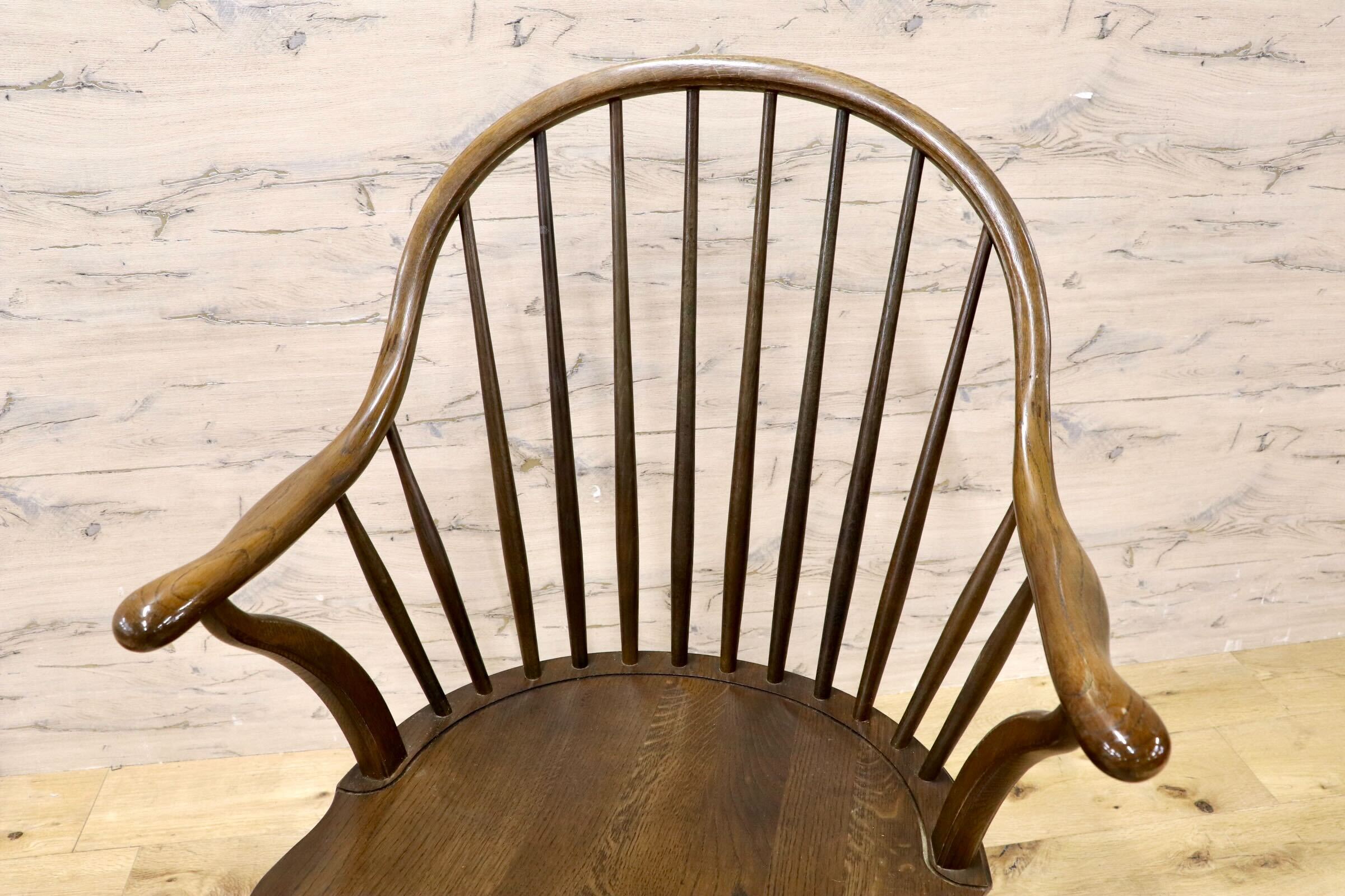 GMIS560B○柏木工 / KASHIWA ダイニングチェア 2脚セット ウィンザーチェア アームチェア カントリー アンティーク ヴィンテージ 国産家具