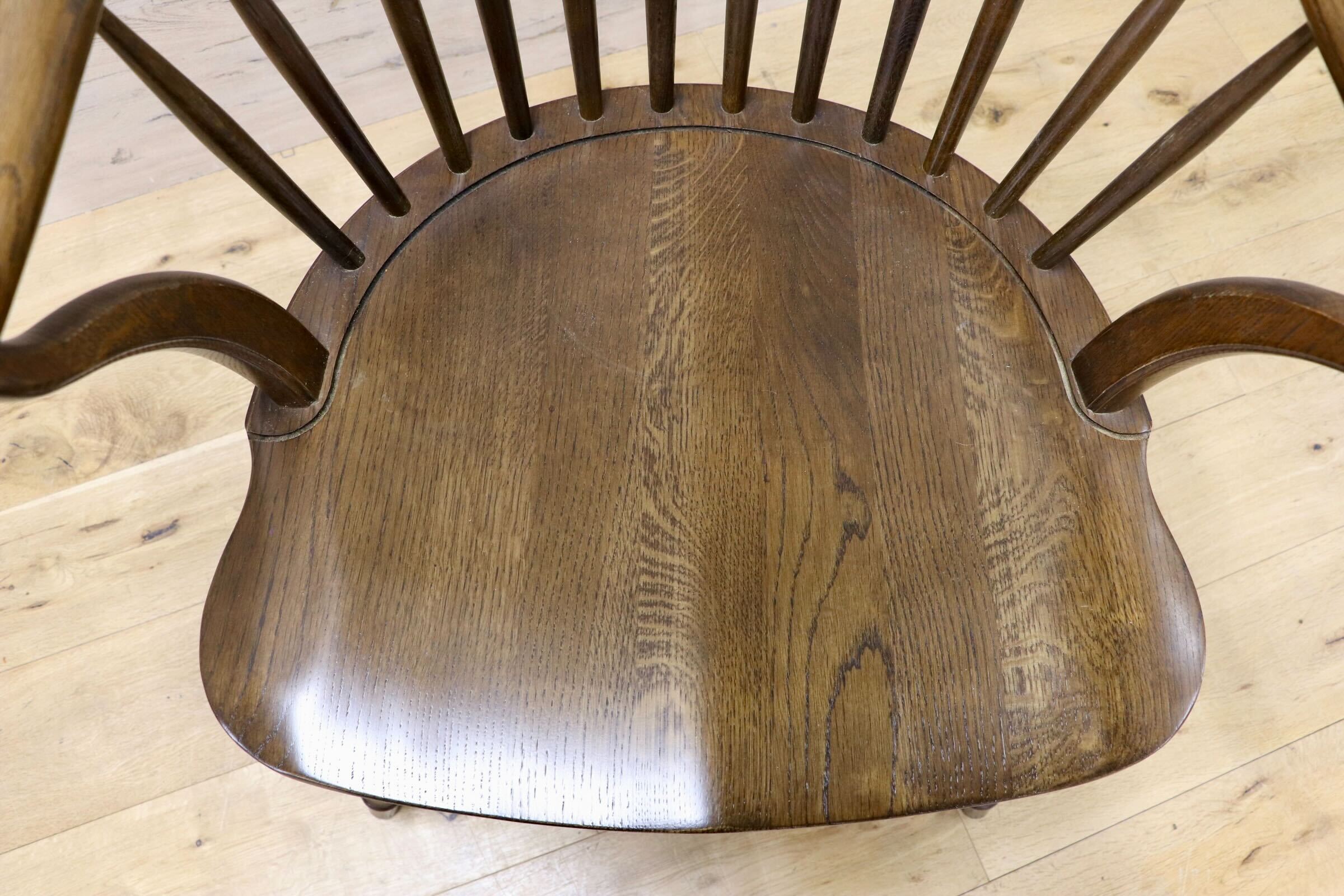 GMIS560B○柏木工 / KASHIWA ダイニングチェア 2脚セット ウィンザーチェア アームチェア カントリー アンティーク ヴィンテージ 国産家具