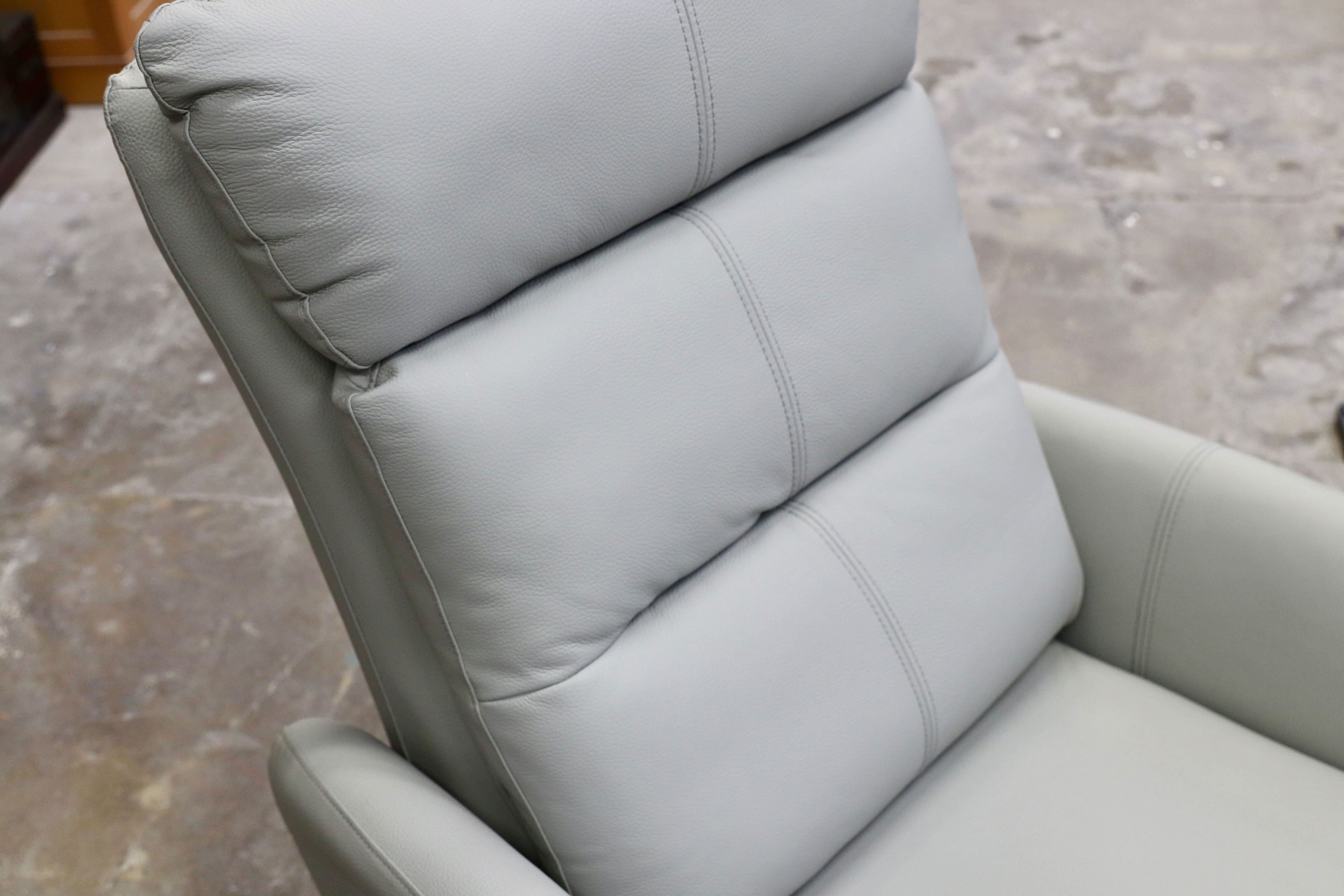 GMIH381○ヤマダオリジナル 電動パーソナルチェア ライトグレー 本革 レザー 1人掛けソファ シングルソファ