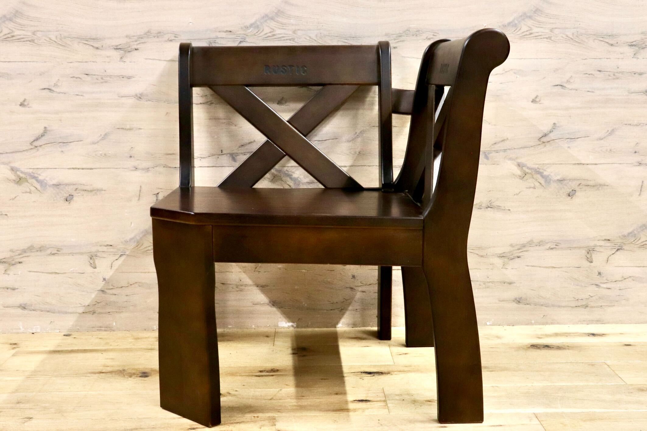 GMIH261C○karimoku / カリモク RUSTIC ルスティック コーナーベンチ ベンチチェア 椅子 国産家具 廃番 ヴィンテージ