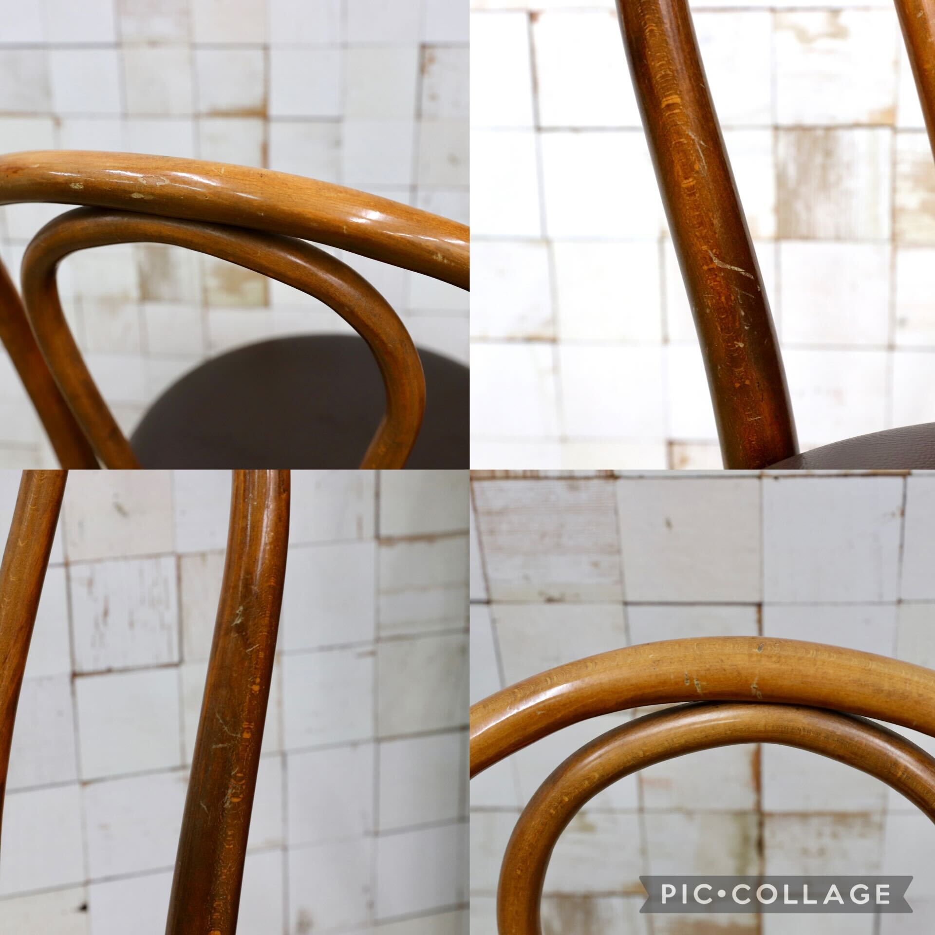 GMIH421F○maruni / マルニ オールド ヴィンテージ ベントウッドチェア ルーマニア製 曲木 アンティーク 合皮 ブナ材 稀少