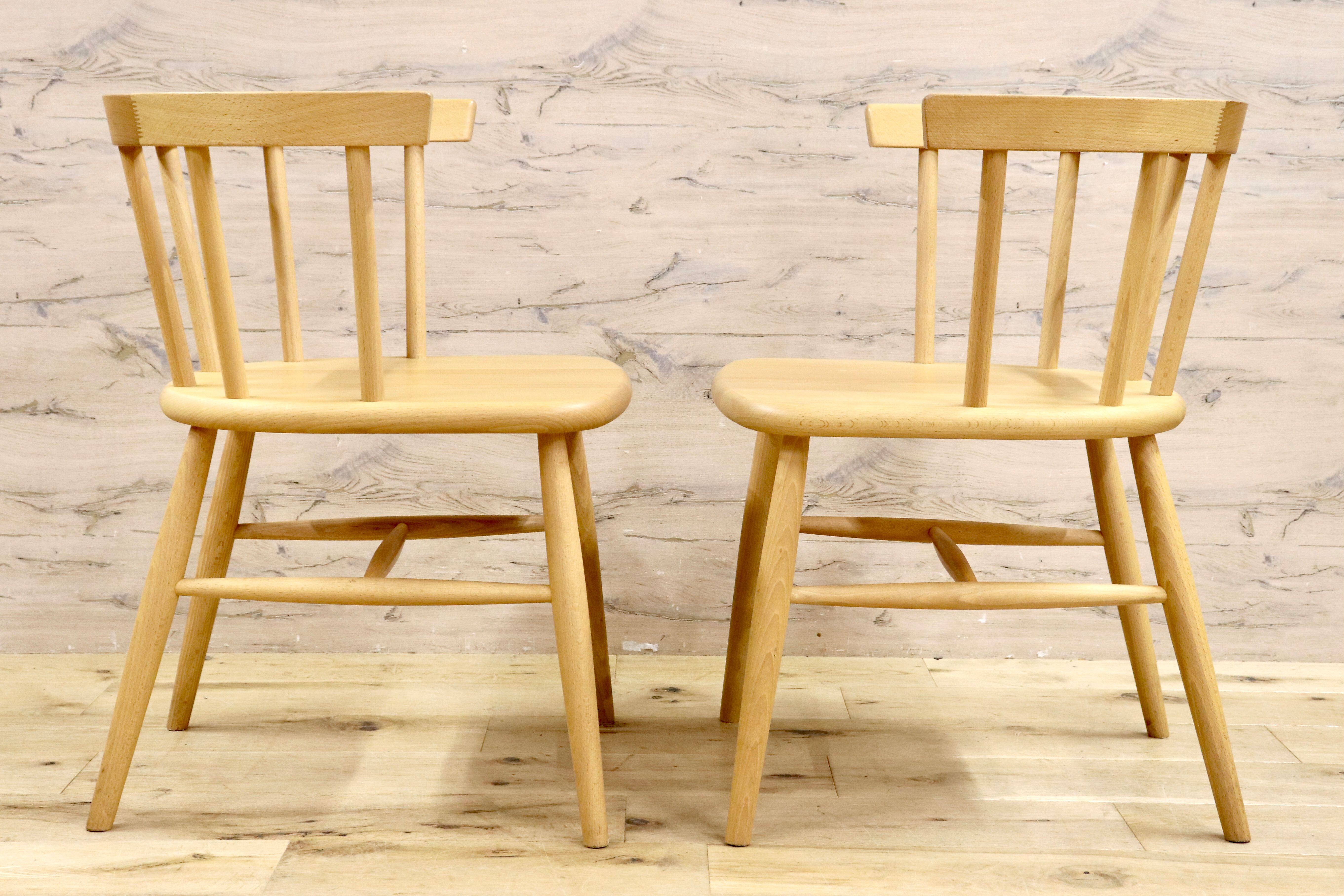 GMIH263D○KINOSHITA / キノシタ calore ダイニングチェア 2脚セット セミアームチェア 椅子 シンプル ナチュラル 木製家具 北欧スタイル