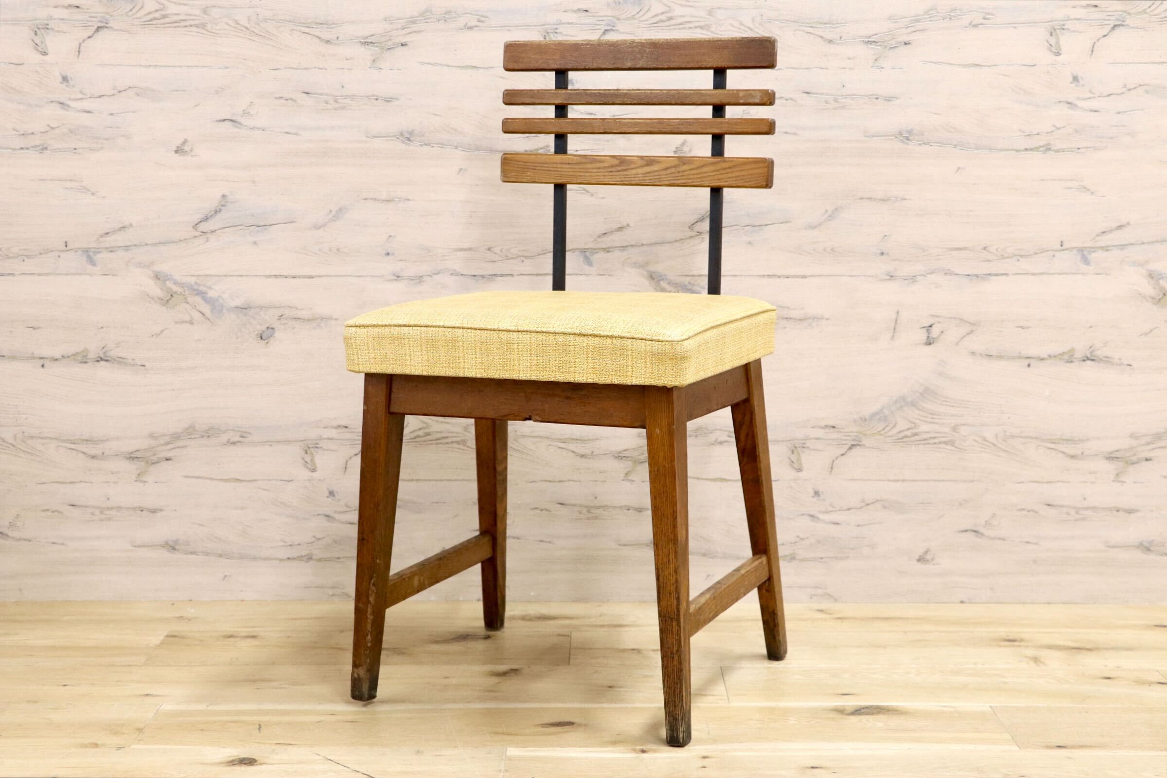 GMIS495H○アンティーク 北欧スタイル ヴィンテージ ダイニングチェア デスクチェア コンパクトチェア 木製 ビニールレザー レトロ カフェ