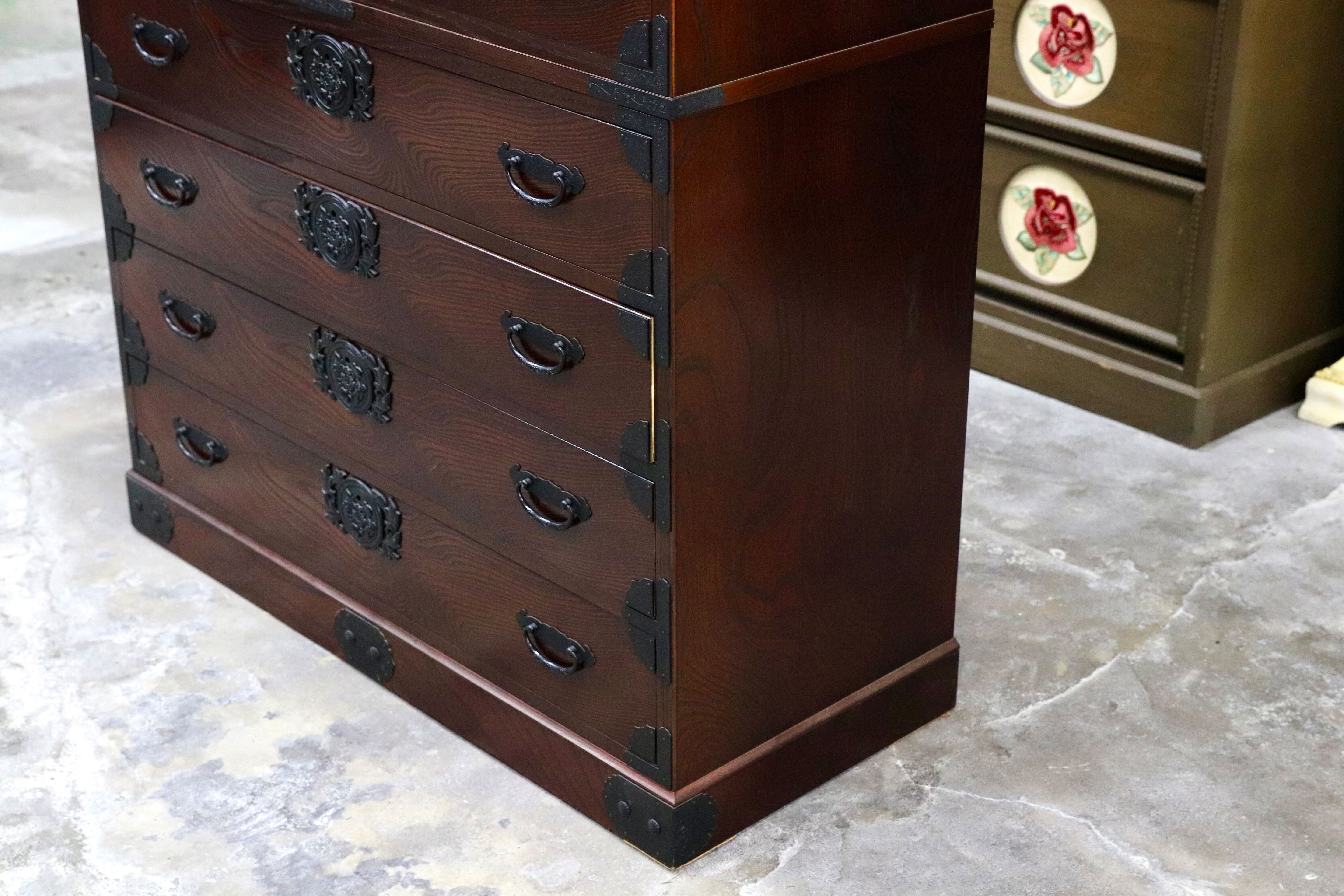 GMIH320○筑後民芸家具 チェスト 整理箪笥 箪笥 タンス 引出し収納 和家具 和モダン レトロ アンティーク調