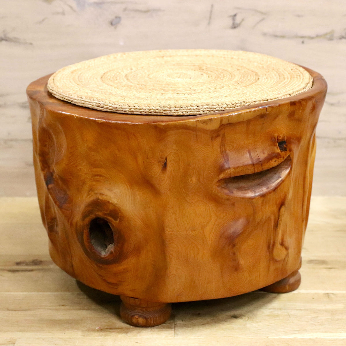 GMHH124A○世界遺産屋久杉 無垢材 スツール 椅子 腰掛け 和家具 工芸品 