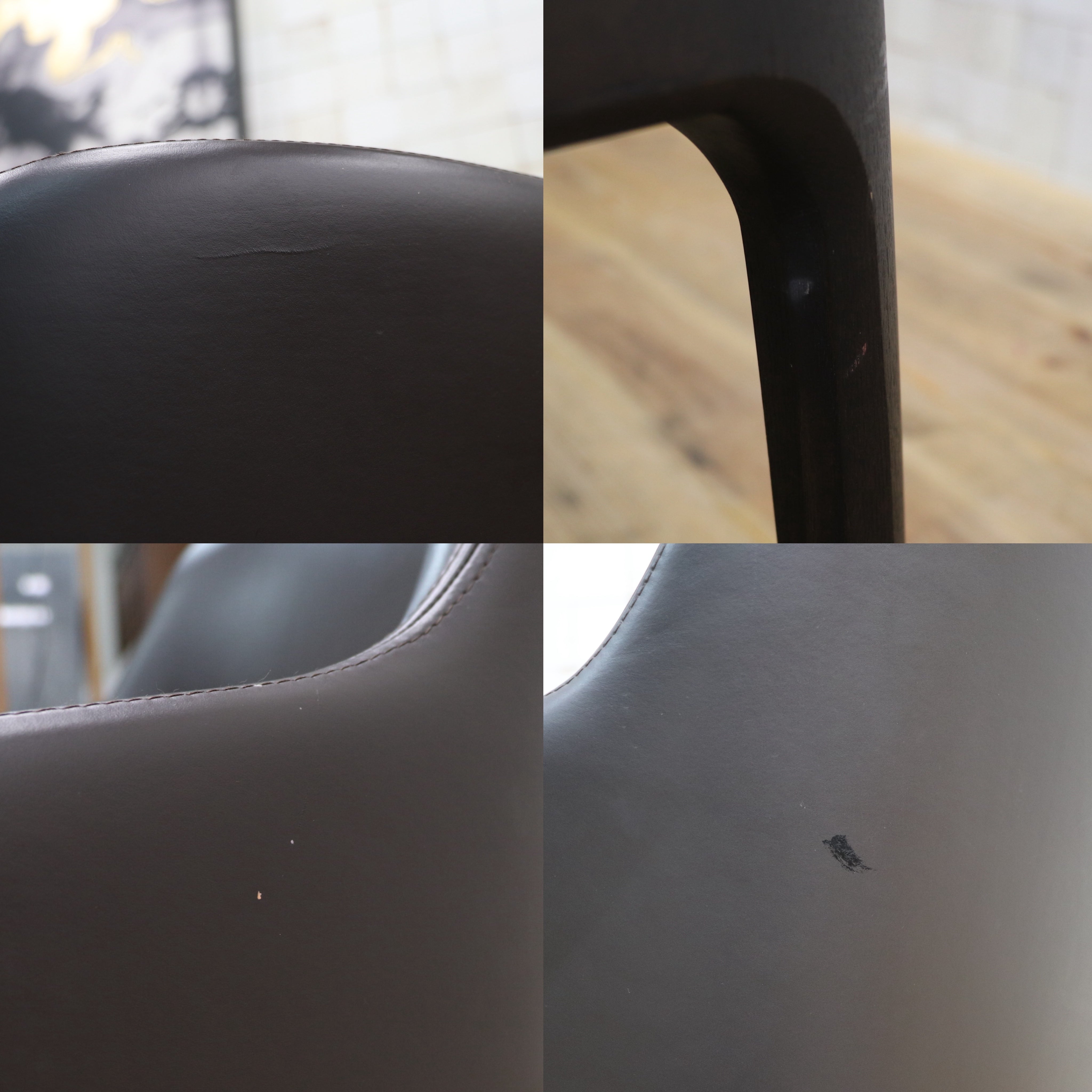 GMJK293B○Poliform / ポリフォーム ACTUS アクタス SOPHIE ソフィー アームチェア ダイニングチェア 椅子 本革 無垢材 イタリア 約35万円