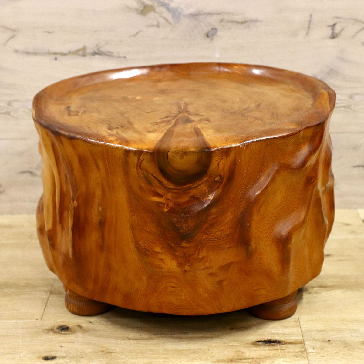 GMHH124B○世界遺産屋久杉 無垢材 スツール 椅子 腰掛け 和家具 工芸品 