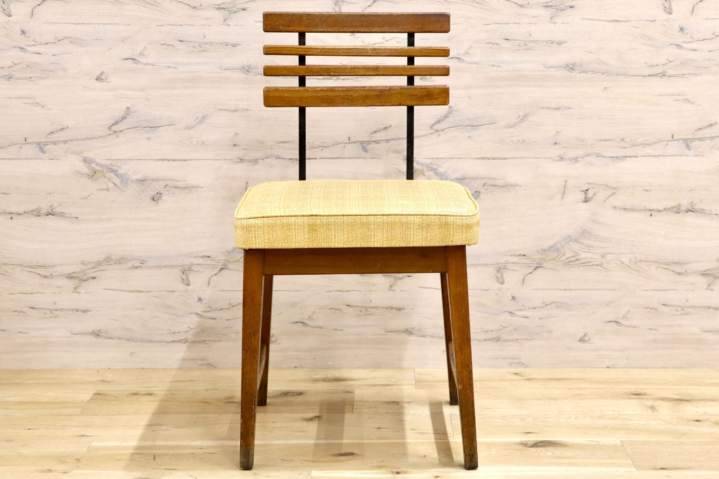 GMIS495J○アンティーク 北欧スタイル ヴィンテージ ダイニングチェア デスクチェア コンパクトチェア 木製 ビニールレザー レトロ カフェ