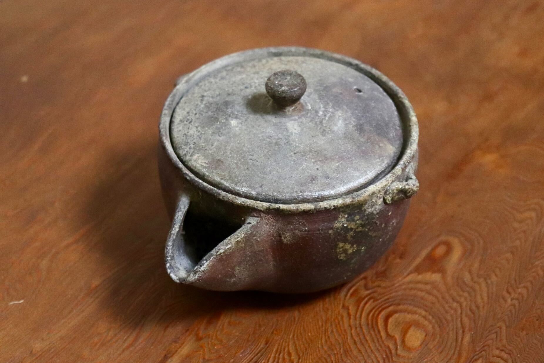 GMIO533A◯丹文窯 丹波焼 焼きしめ急須 宝瓶 煎茶道具 茶器 陶器 伝統工芸 丹波篠山 未使用