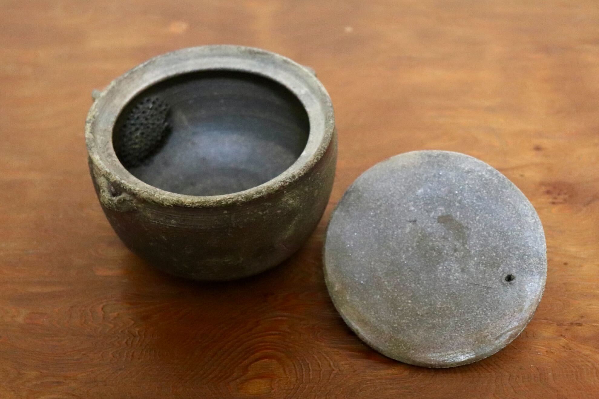 GMIO533A◯丹文窯 丹波焼 焼きしめ急須 宝瓶 煎茶道具 茶器 陶器 伝統工芸 丹波篠山 未使用