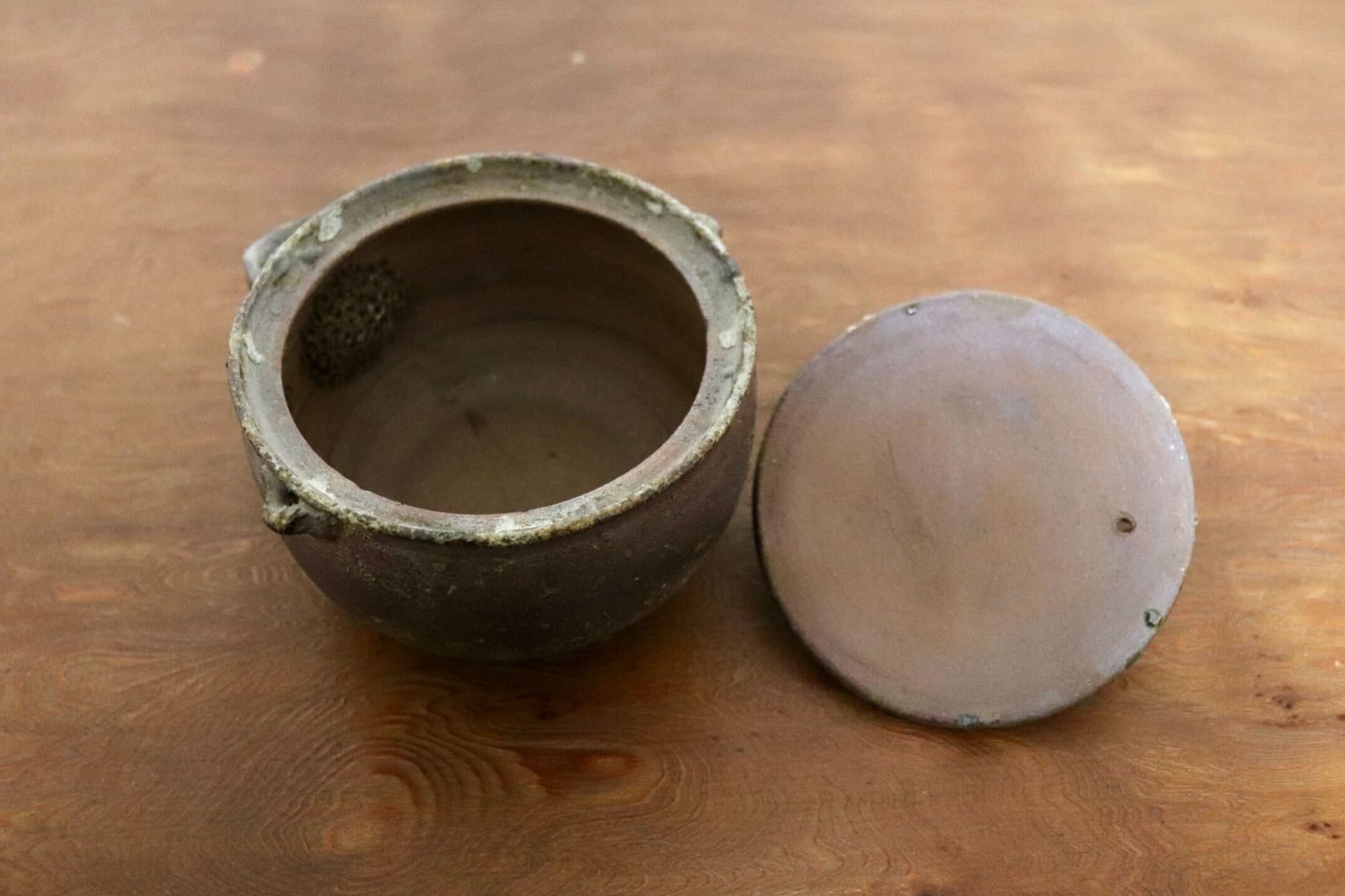 GMIO533B◯丹文窯 丹波焼 焼きしめ急須 宝瓶 煎茶道具 茶器 陶器 伝統工芸 丹波篠山 未使用