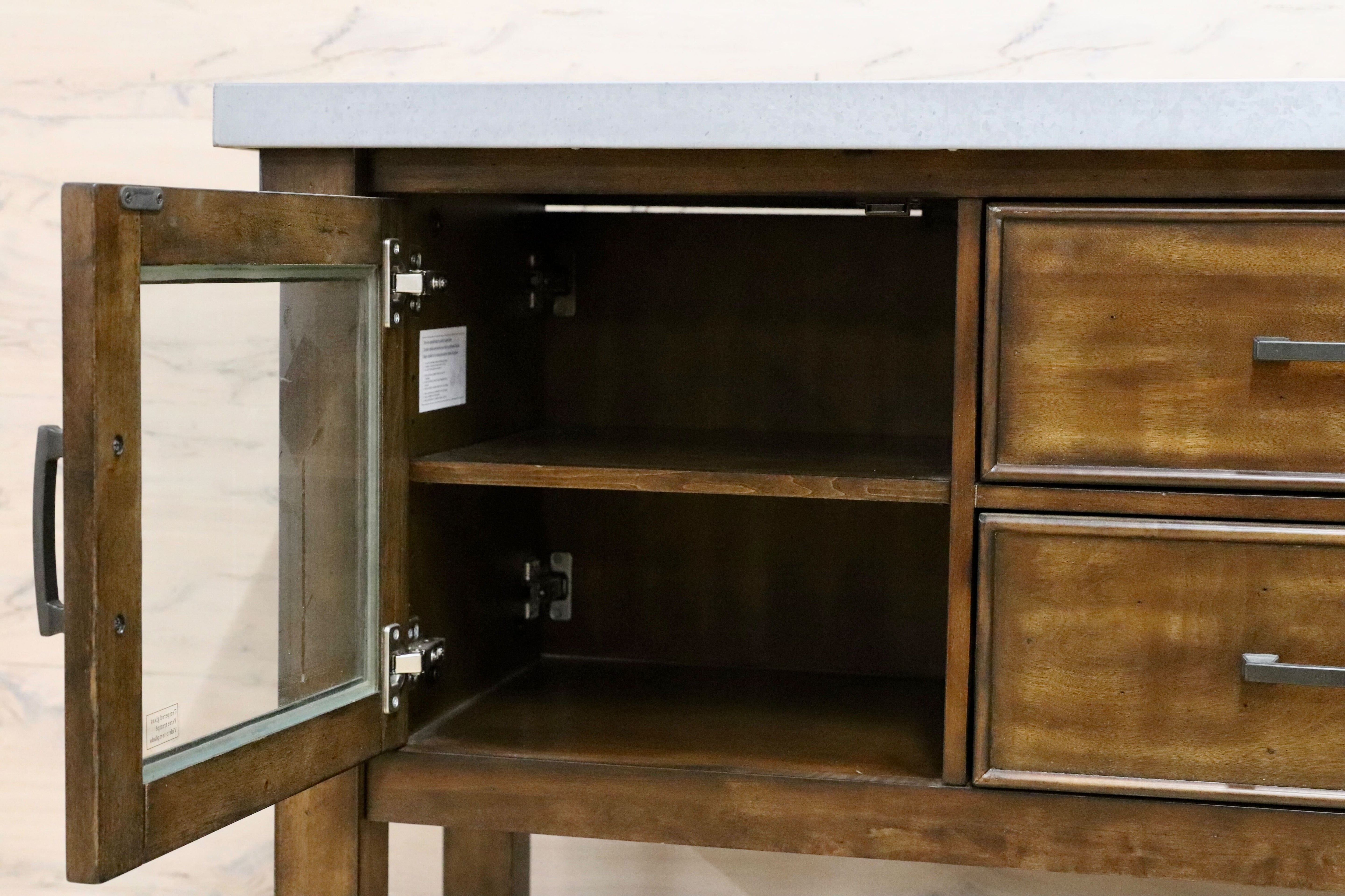 GMJK64○Bayside Furnishings キッチンアイランド カート キャスター付き カフェスタイル インダストリアル 収納家具