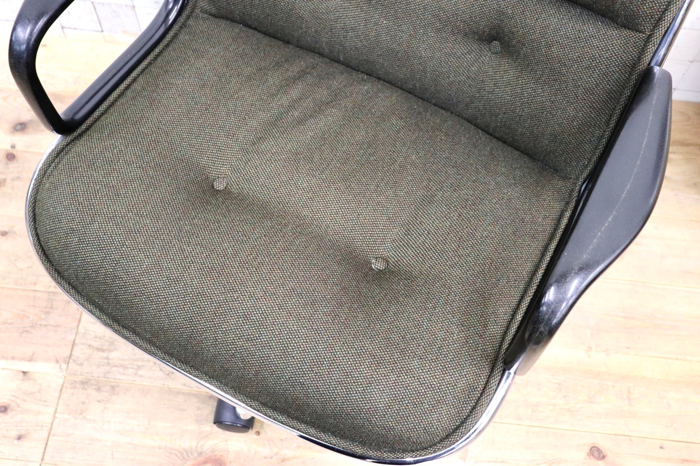 GMJK174E〇Pollock / ポロックチェア ヴィンテージ デスクチェア モスグリーン ミッドセンチュリー デザイナーズ KOKUYOリペア 名作椅子