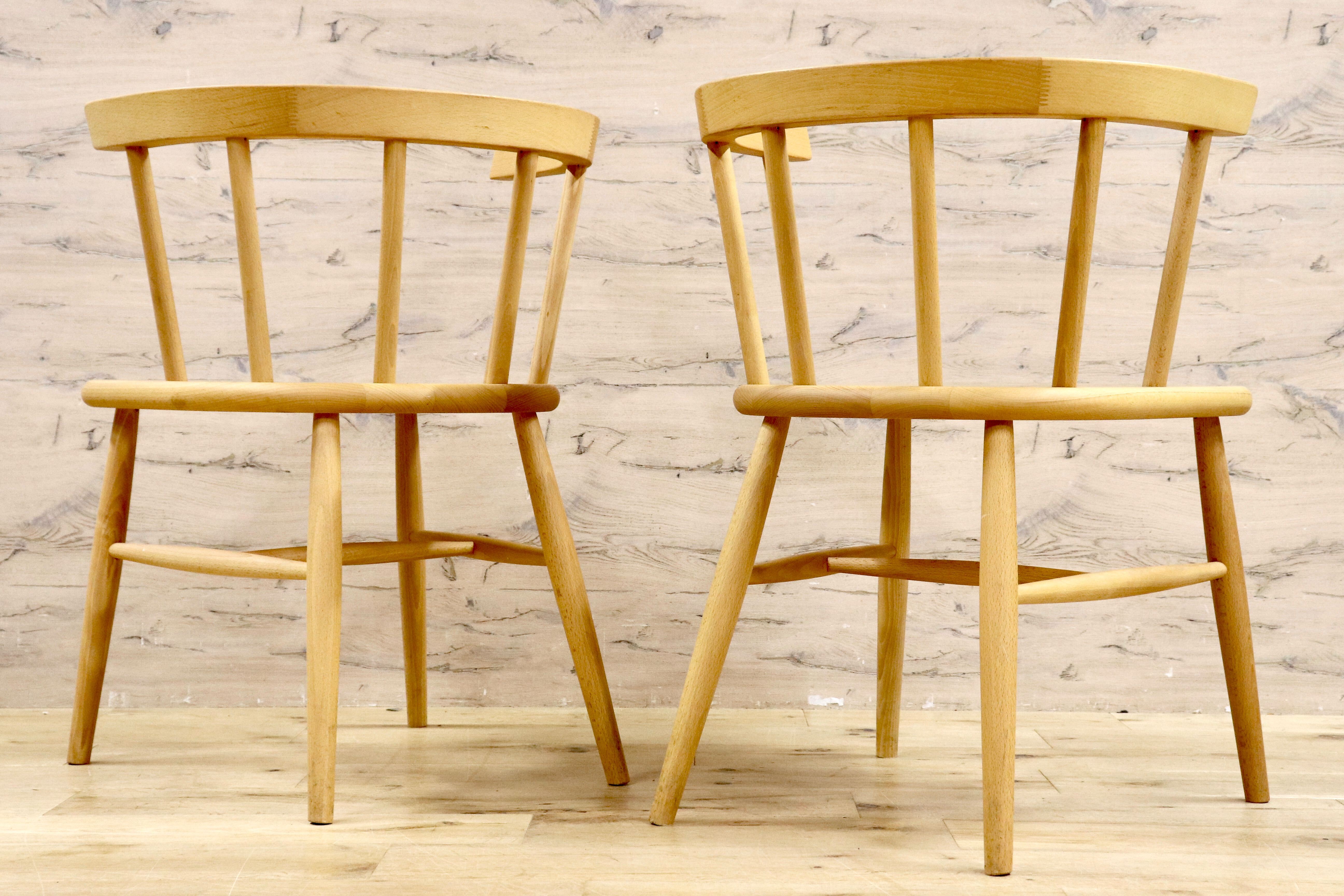 GMIH263F○KINOSHITA / キノシタ calore ダイニングチェア 2脚セット セミアームチェア 椅子 シンプル ナチュラル 木製家具 北欧スタイル