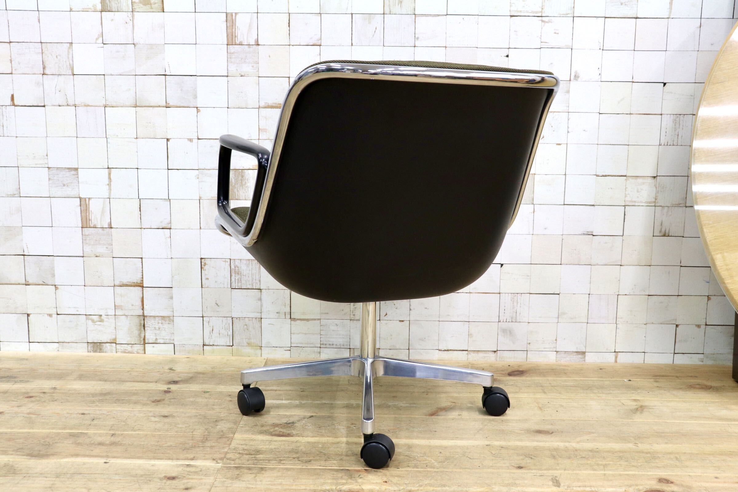 GMJK174H〇Pollock / ポロックチェア ヴィンテージ デスクチェア モスグリーン ミッドセンチュリー デザイナーズ KOKUYOリペア 名作椅子