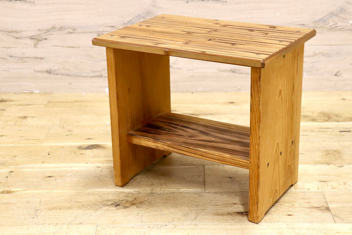 GMJK463A◯梅里竹芸 Umezato Bamboo Craft 竹家具 スツール 花台 ディスプレイラック 工芸品 バンブー 宮崎 高級 健康椅子