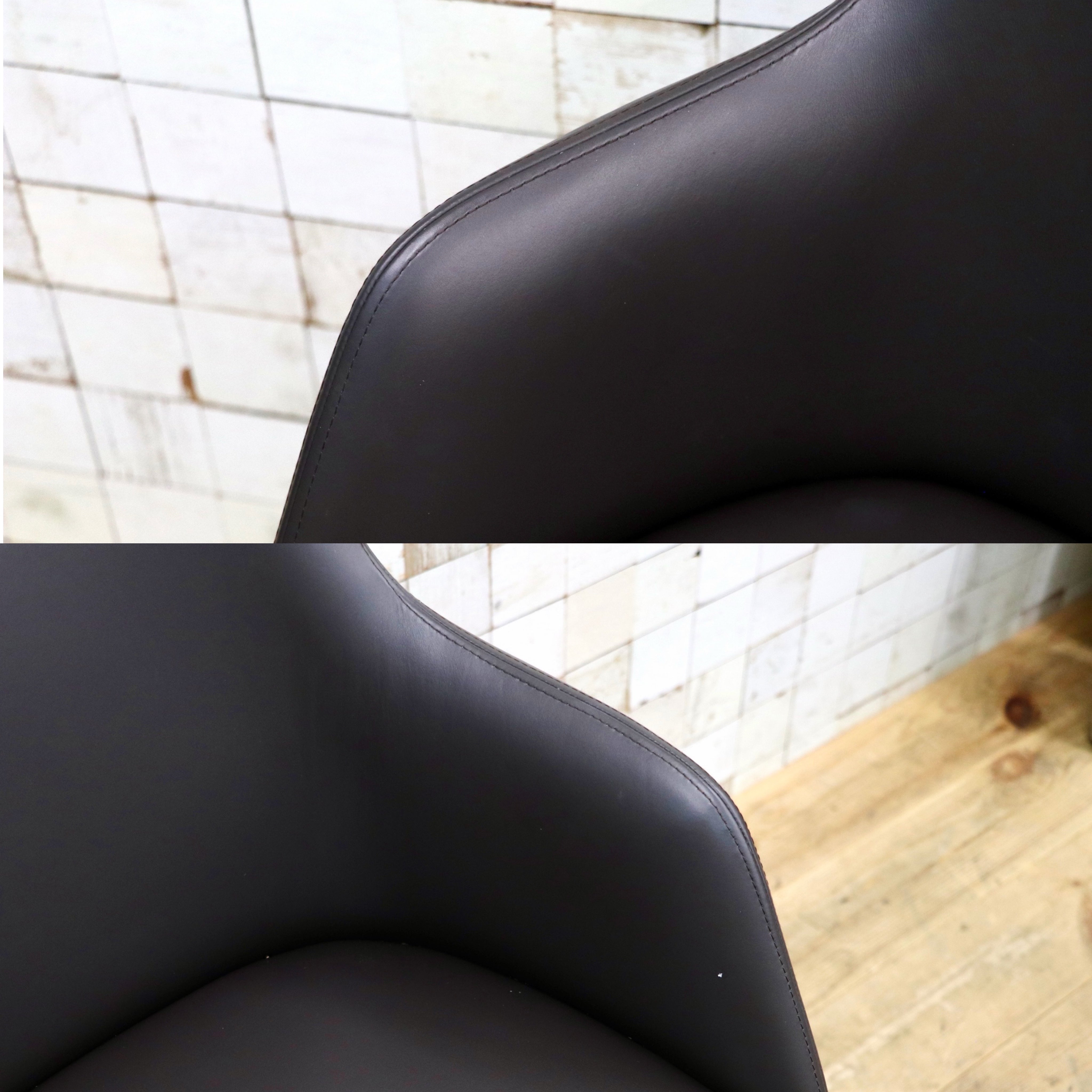 GMJK293G○Poliform / ポリフォーム ACTUS アクタス SOPHIE ソフィー アームチェア ダイニングチェア 椅子 本革 無垢材 イタリア 約35万円
