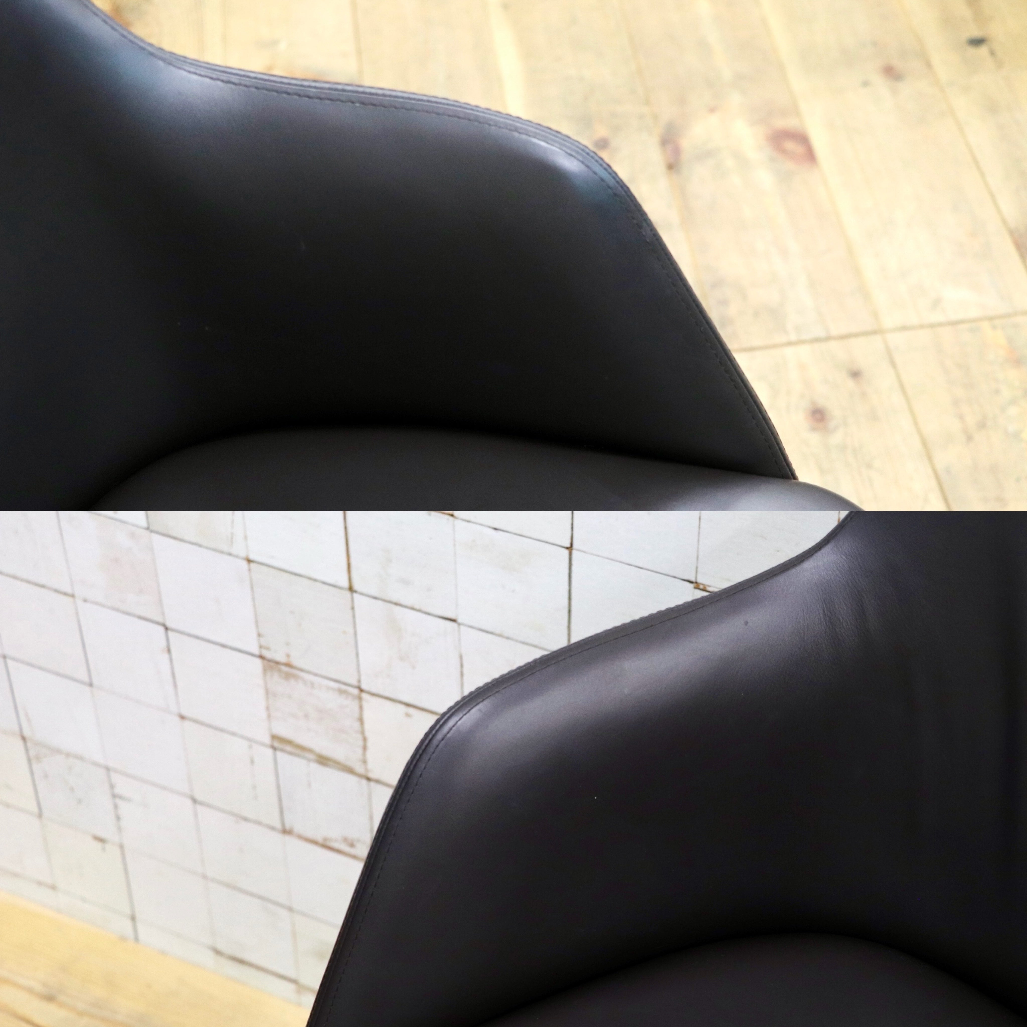 GMJK293H○Poliform / ポリフォーム ACTUS アクタス SOPHIE ソフィー アームチェア ダイニングチェア 椅子 本革 無垢材 イタリア 約35万円