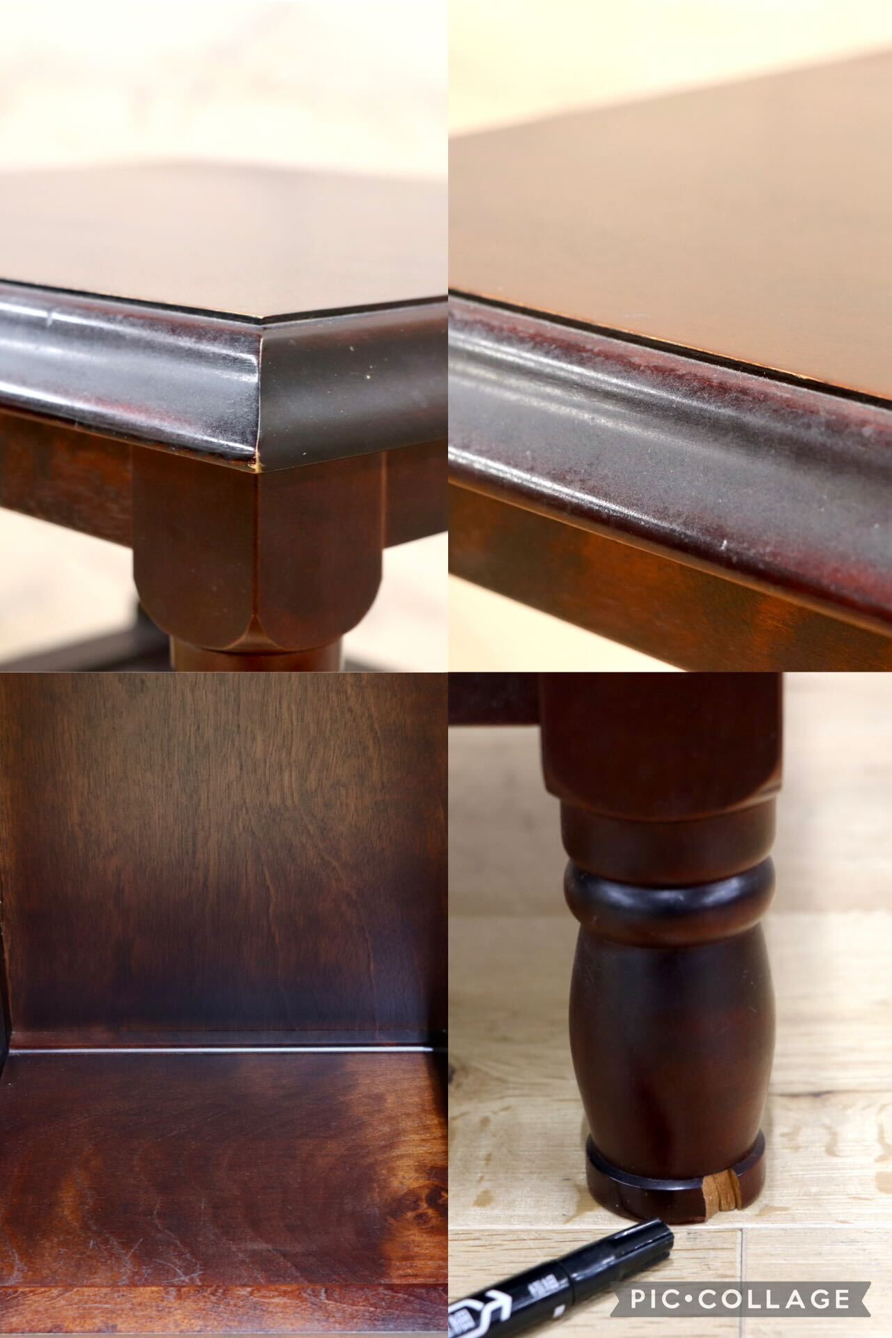 GMIK956○民芸家具 電話台 FAX台 花台 サイドチェスト 木製 天然木 アンティーク調 レトロ 飾り台 棚 収納